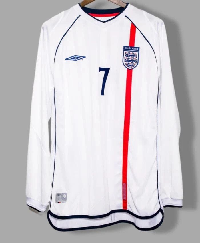 Other Beckham 7 England 2002 Vintage Retro Football Jersey Size US L / EU 52-54 / 3 - 2 Thumbnail