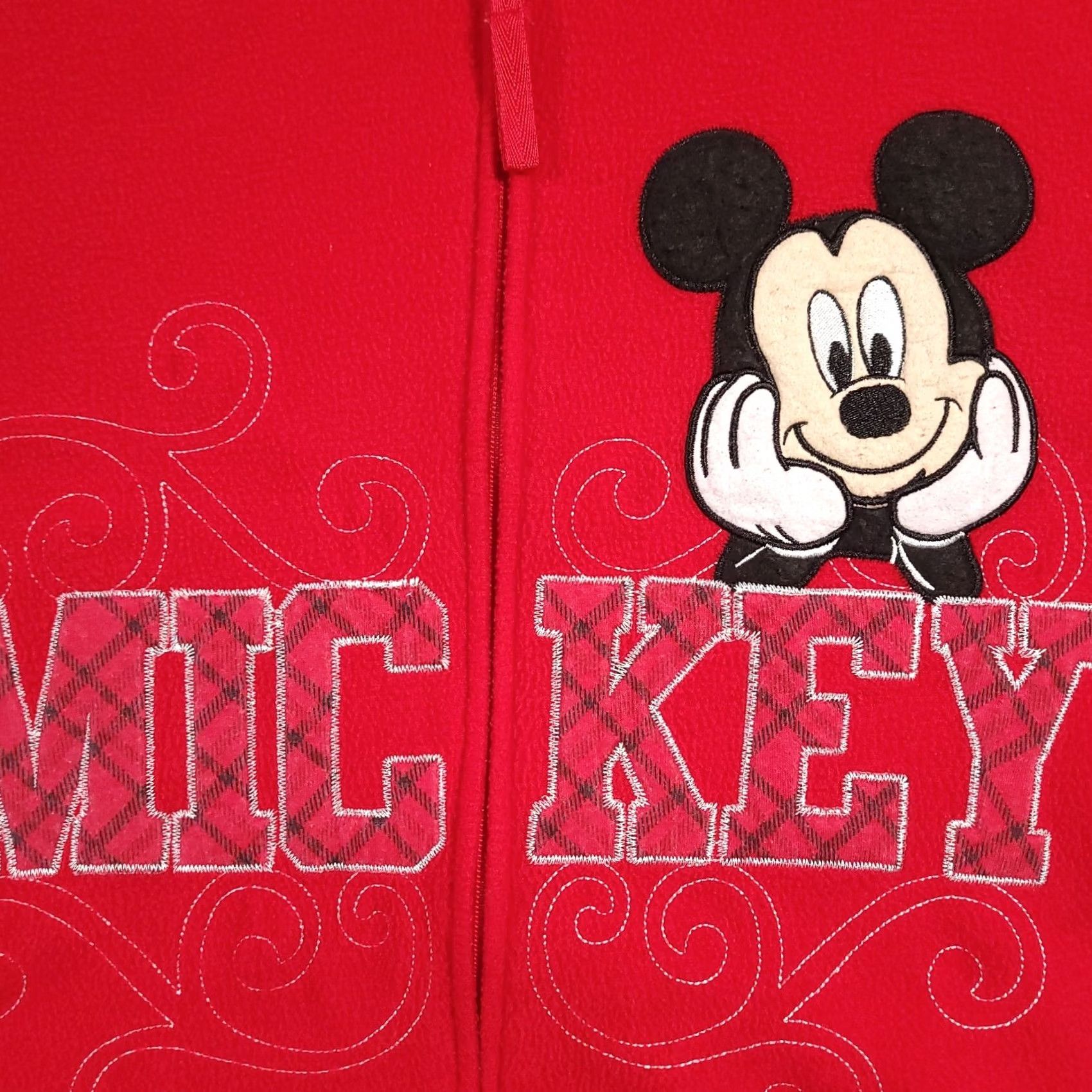 Disney Disney Mickey Mouse Hoodie Womens 1X Full Zip Sweatshirt Jacket Red Embroidered Size XL / US 12-14 / IT 48-50 - 4 Thumbnail