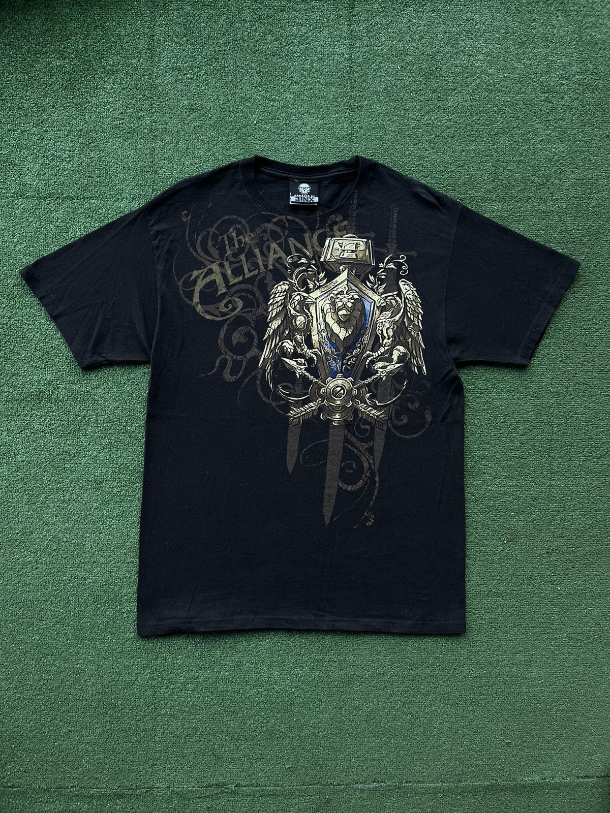 PLAYSTATION X THE GAME VINTAGE 00S WORLD OF WARCRAFT THE ALLIANCE BLIZZARD GAME TEE