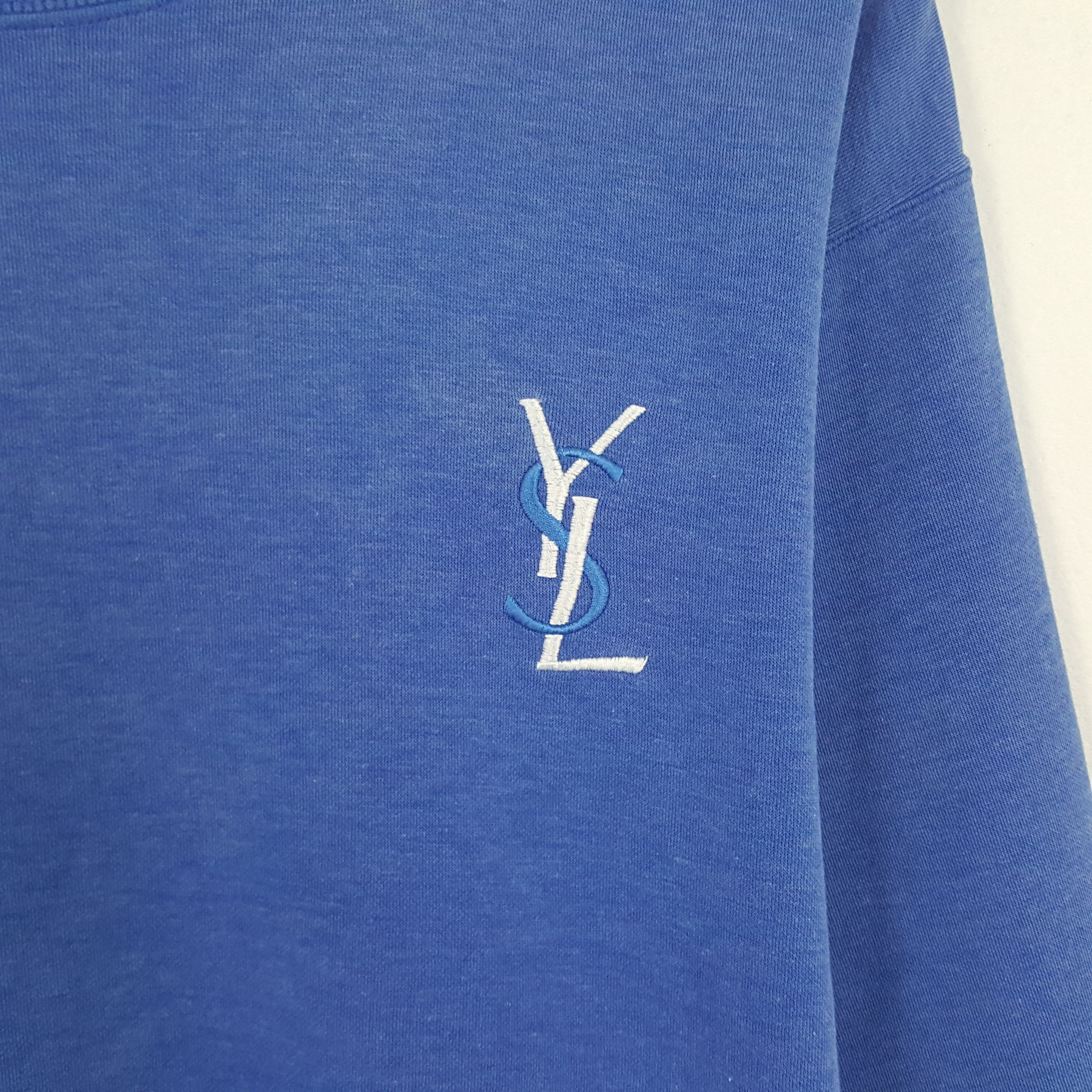 Vintage × Yves Saint Laurent Vintage Yves Saint Laurent Embroidery Logo Sweatshirt Size US M / EU 48-50 / 2 - 4 Thumbnail