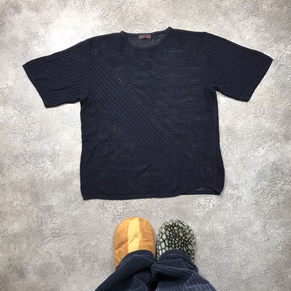 Vintage Vintage 90s Mesh Knit Crewneck Tee Streetwear Grunge Boxy M Size US M / EU 48-50 / 2 - 1 Thumbnail