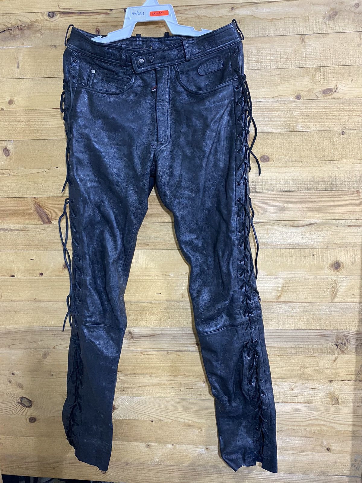 Blouson Perfecto Vintage En Cuir Hein Gericke - Taille S, Coupe Slim, Noir Bleuté - Occasion Très Bon état