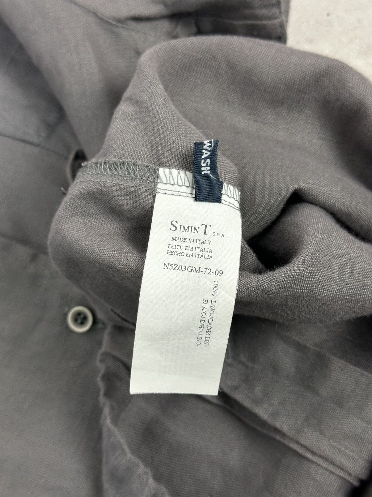 Armani Vintage Armani Jeans Grey Linen Short Sleeve Shirt Size M / US 6-8 / IT 42-44 - 10 Thumbnail