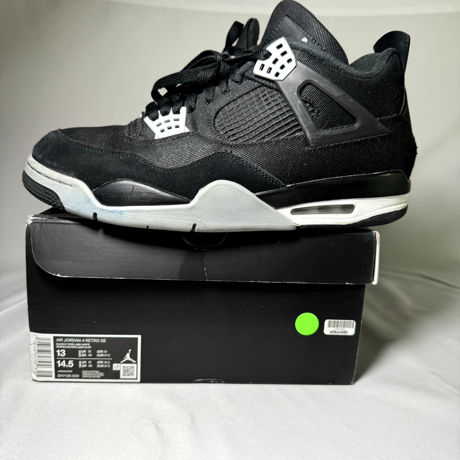 Jordan Brand × Nike Size 13 - Nike Air Jordan 4 Retro SE Black Canvas 2020 Shoes Size US 13 / EU 46 - 8 Thumbnail