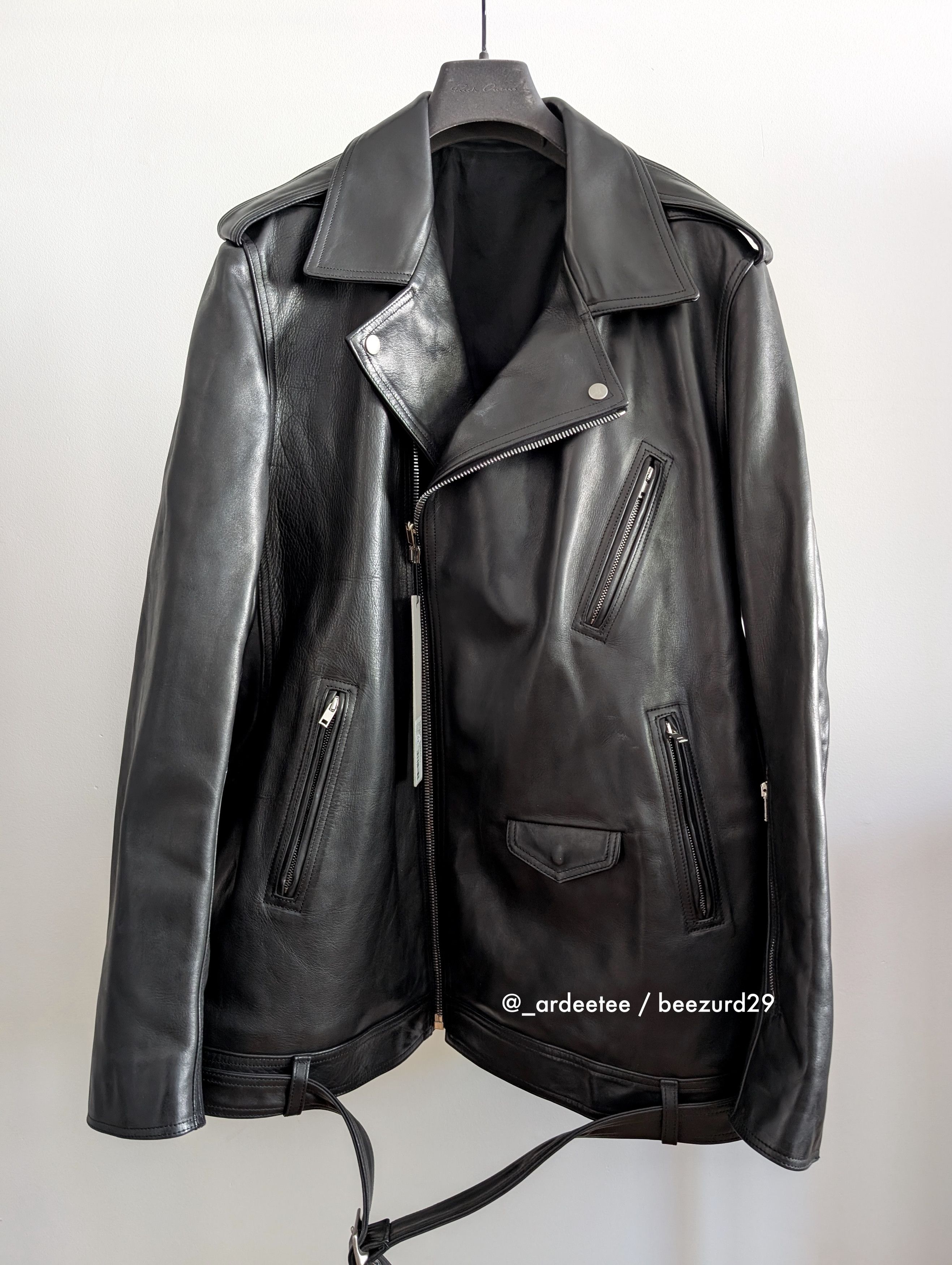 Rick Owens 💥SAMPLE HEAVY LEATHER JUMBO LUKE STOOGES JACKET Size US M / EU 48-50 / 2 - 2 Thumbnail