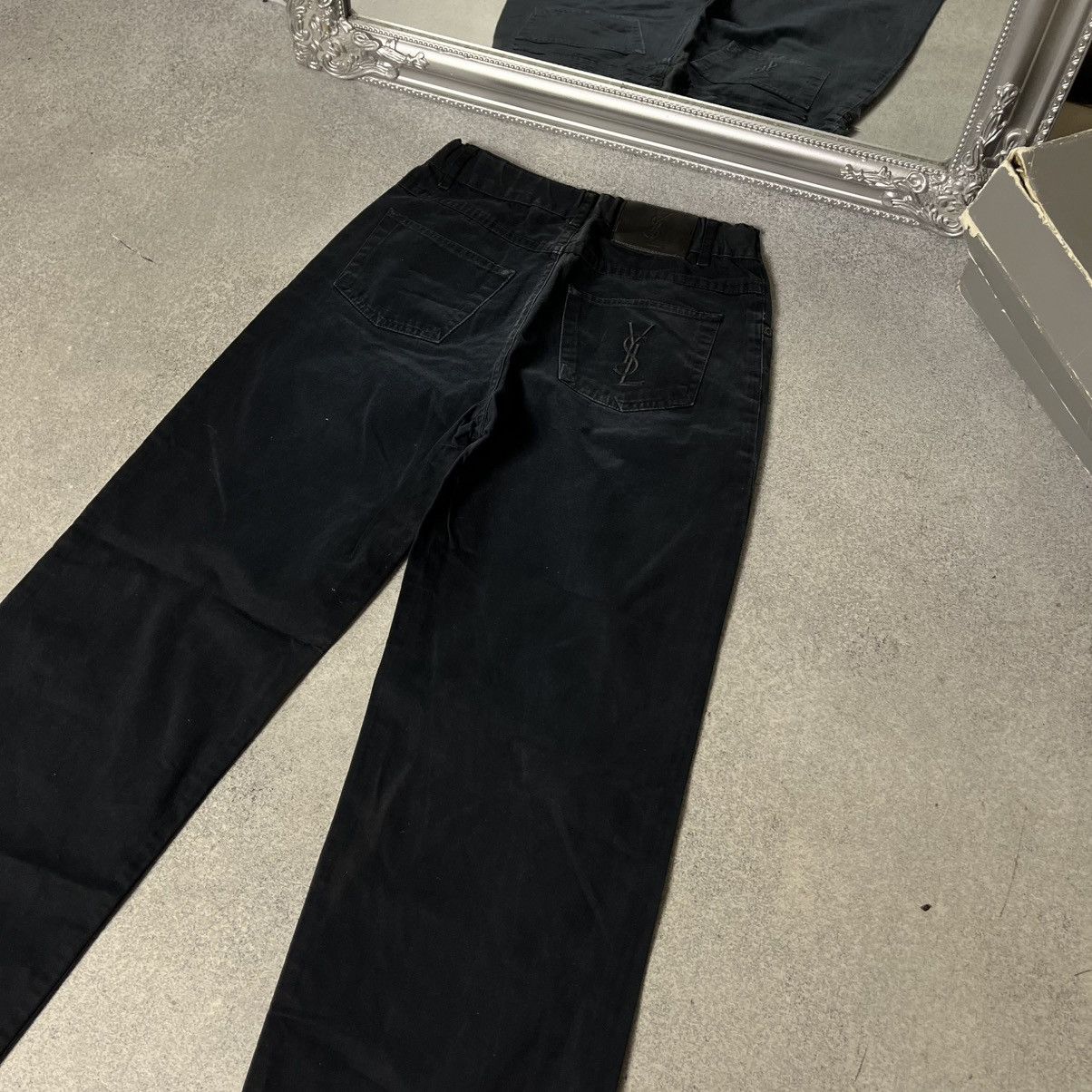 Yves Saint Laurent Vintage Yves Saint Laurent Pants Big Logo YSL Denim Jeans Size US 26 / EU 42 - 2 Thumbnail