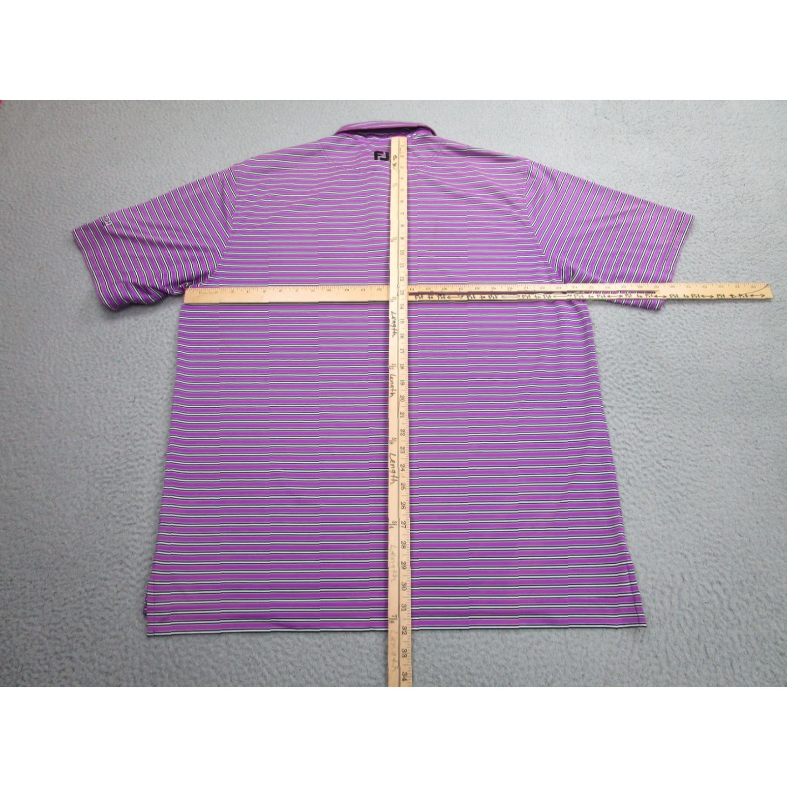 Footjoy FootJoy Polo Shirt Mens XL Purple Striped Golf Performance Tree Embroidered TCI Embroidered Performance FootJoy Green? Size US XL / EU 56 / 4 - 7 Thumbnail