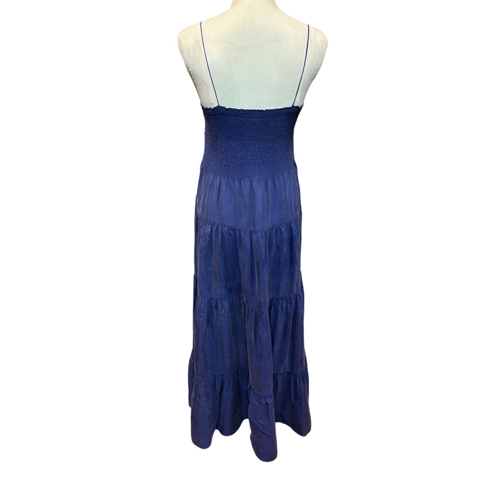 Rebecca Taylor Rebecca Taylor Silk Tiered Maxi Navy Dress Size S Size S / US 4 / IT 40 - 9 Thumbnail