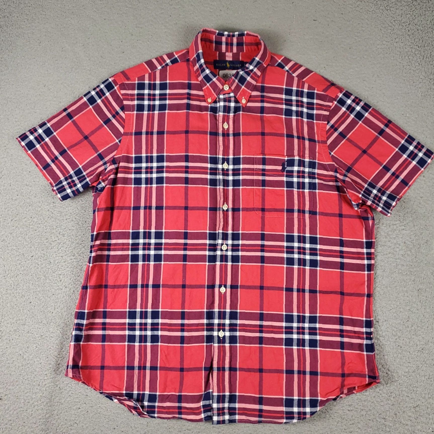 Ralph Lauren Ralph Lauren Button-Up Shirt Mens Large Red Plaid Short Sleeve Casual Size US L / EU 52-54 / 3 - 3 Thumbnail
