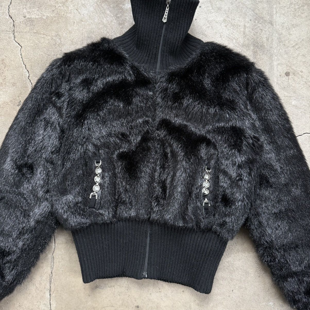 Hysteric Glamour Vintage Y2K Black Faux Fur Bomber Jacket Size M / US 6-8 / IT 42-44 - 3 Thumbnail