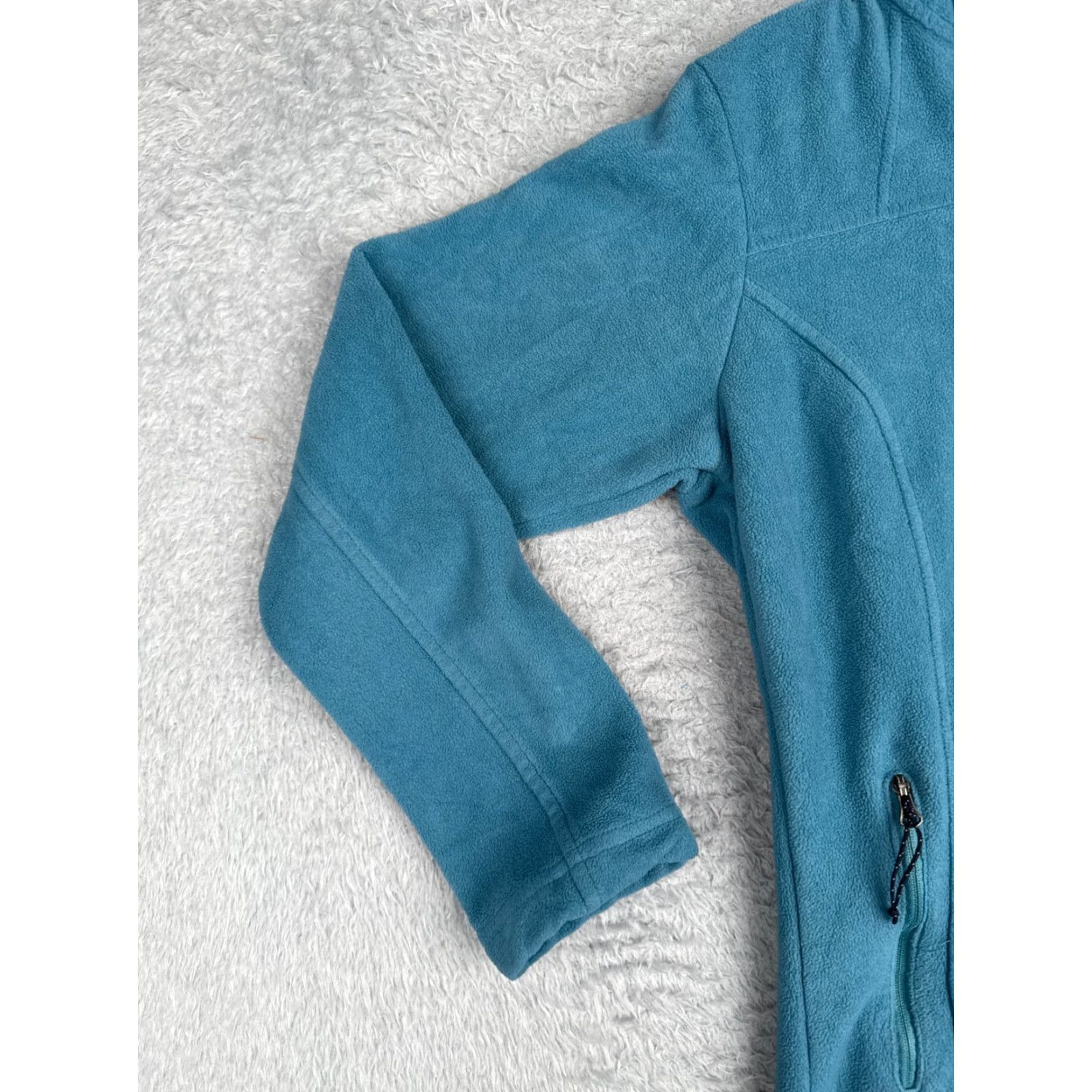 Vintage Columbia Jacket Women XS Blue Full Zip Hooded Pockets Lightweight Fleece Polyester Casual Outdoor College Logo Modern Jacket Size XS / US 0-2 / IT 36-38 - 3 Thumbnail