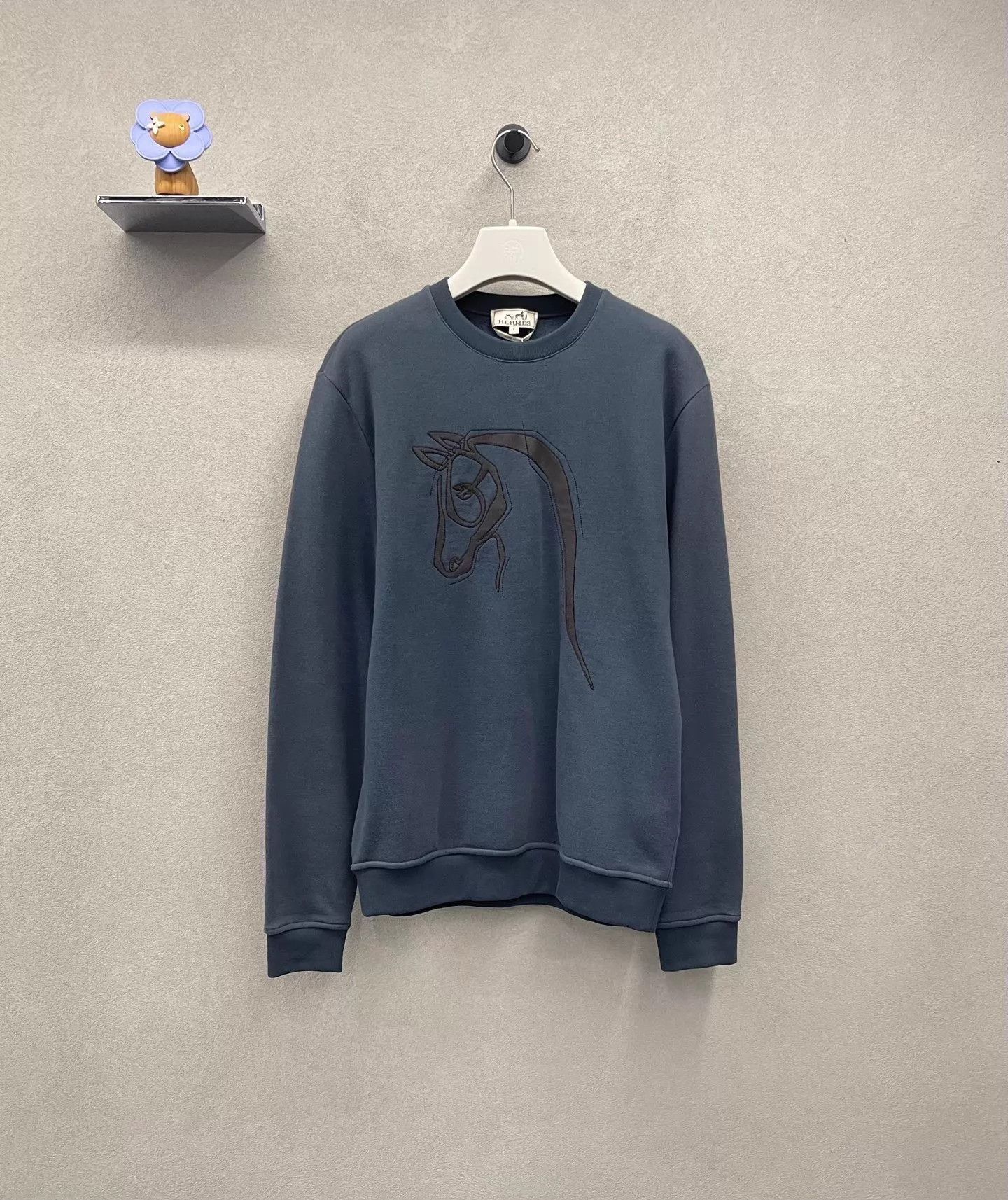 Hermes Hermes Blue Horse Head Sweatshirt S Size S / US 4 / IT 40 - 1 Thumbnail