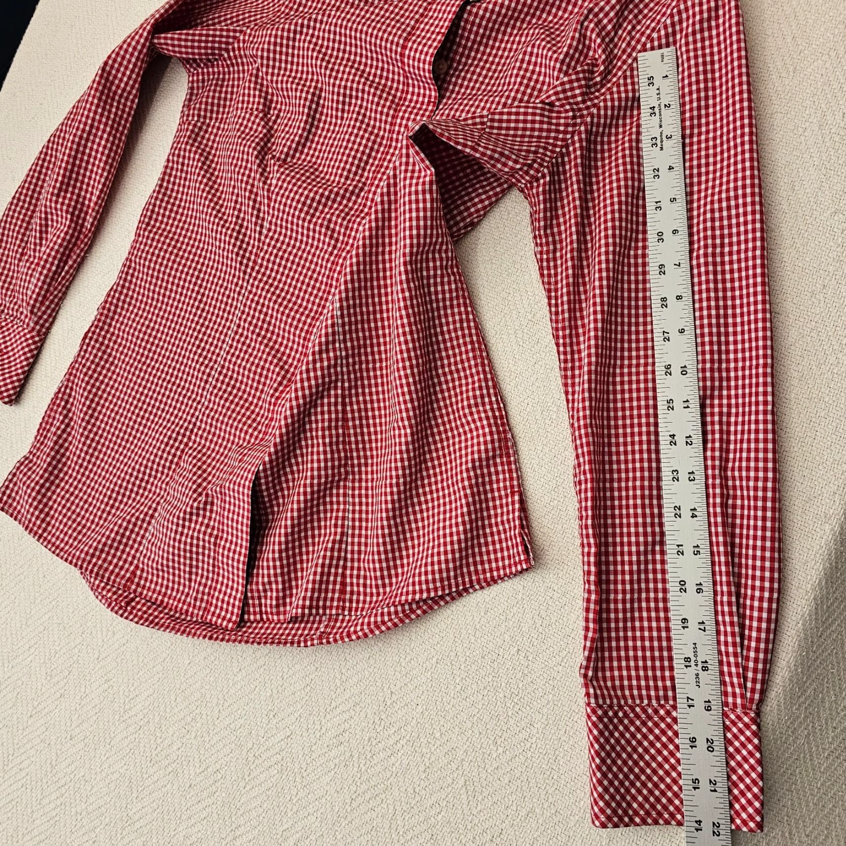 Vintage oobe Chik Fil A Uniform Shirt Women M Red White Check Button Up Style Team Size M / US 6-8 / IT 42-44 - 6 Thumbnail