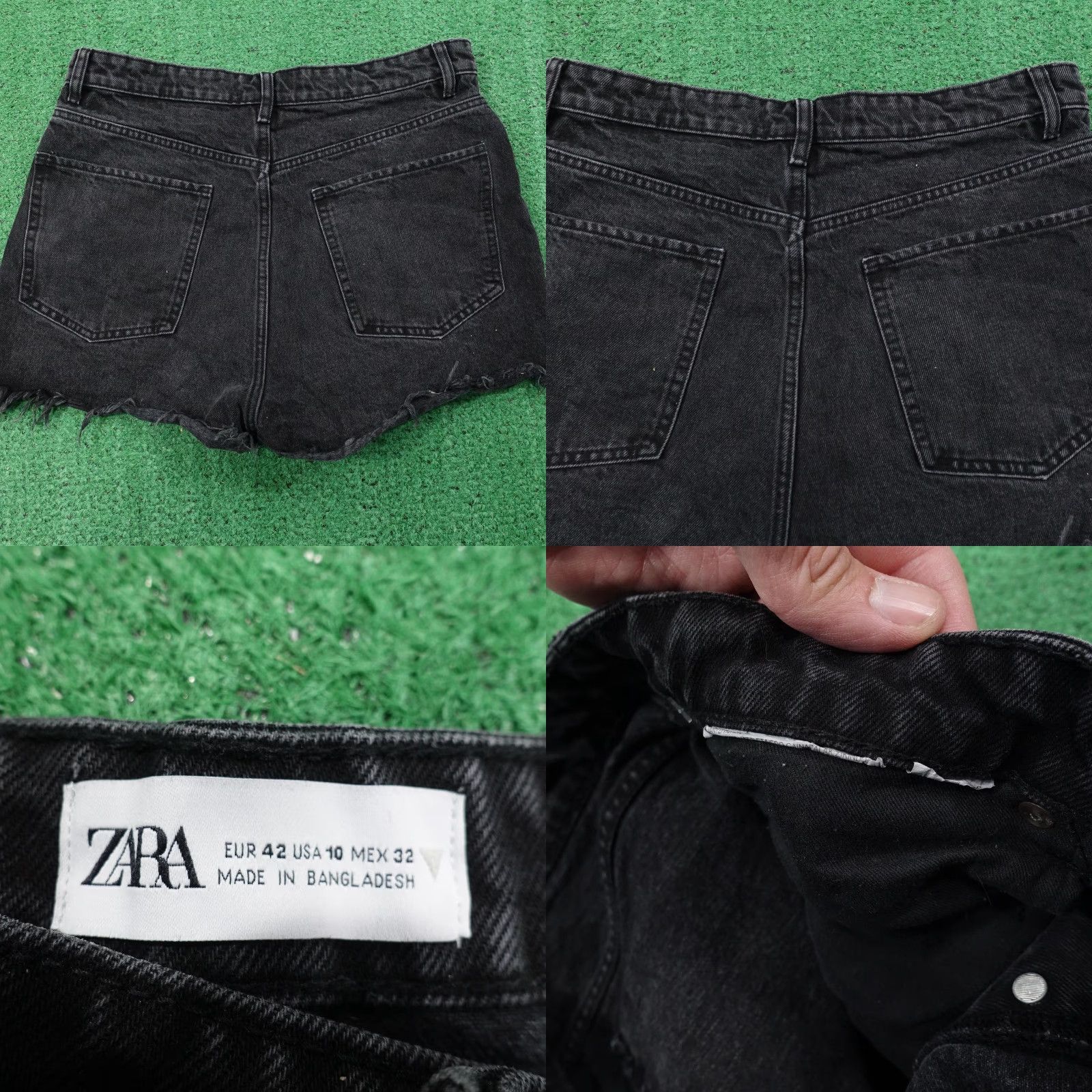 Zara VINTAGE Zara Shorts Women 10 Denim High Rise Raw Hem Distressed Button Fly Casual Summer Size 32" / US 10 / IT 46 - 8 Thumbnail