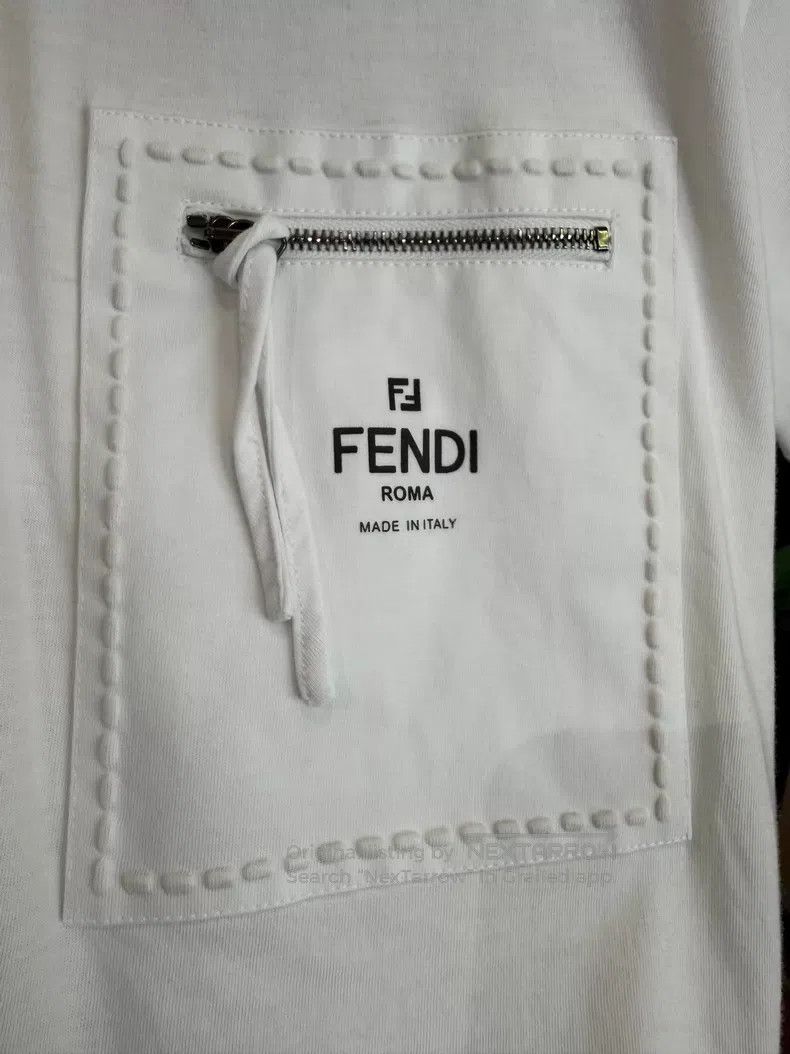 Fendi Fendi White Zip Pocket Short Sleeve T-Shirt Size S / US 4 / IT 40 - 3 Thumbnail