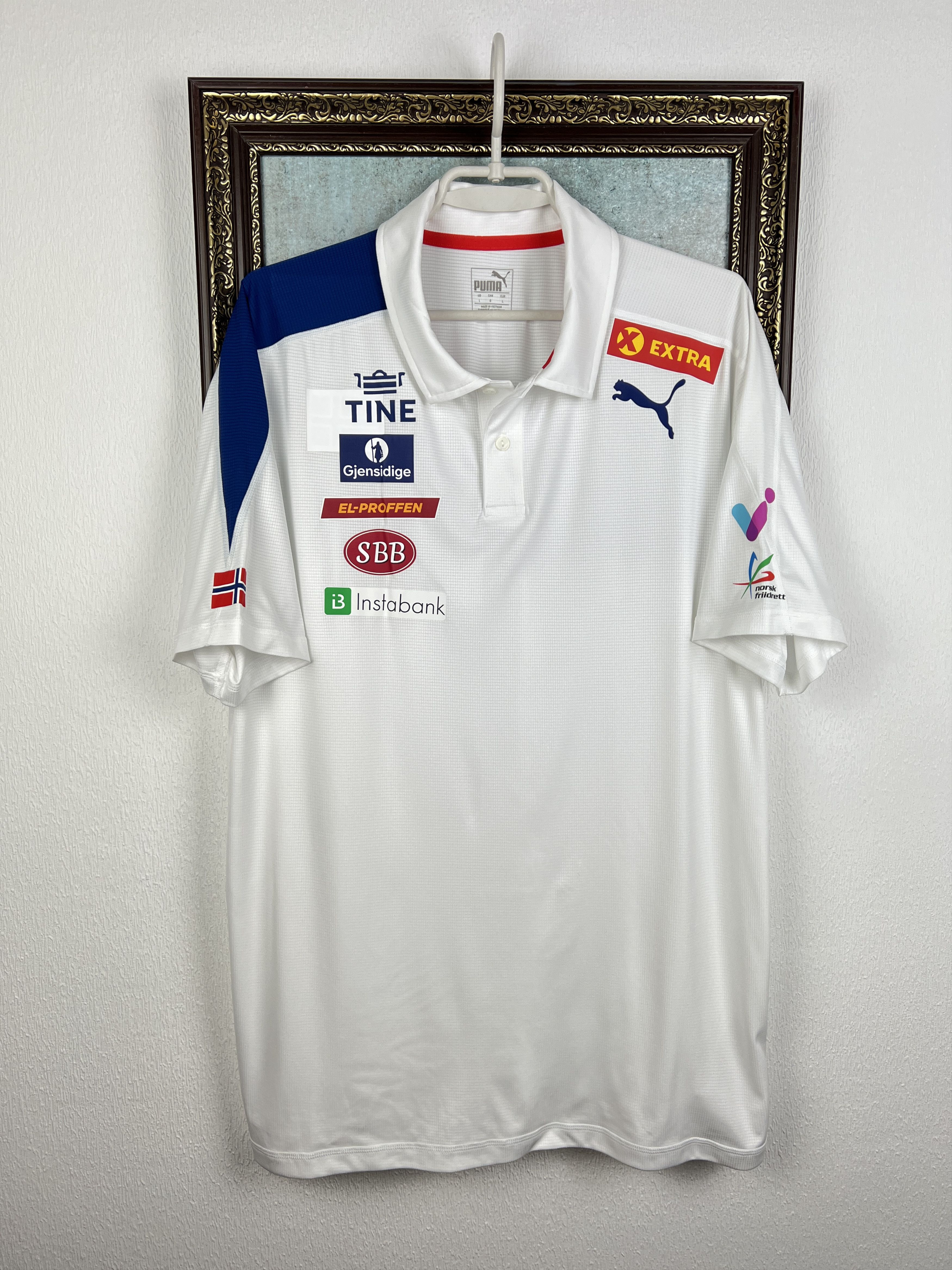 Puma Norway White Olympic Shirt Polo National Team Jersey Trikot Size US L / EU 52-54 / 3 - 1 Thumbnail