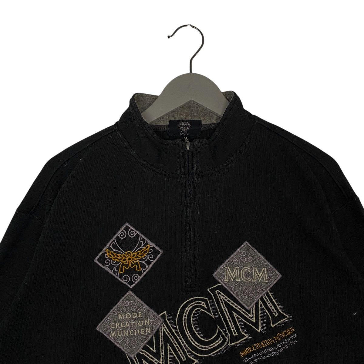 Other Vintage MCM Half Zip Big Logo Black Pullover Jumper Size M Size US M / EU 48-50 / 2 - 4 Thumbnail