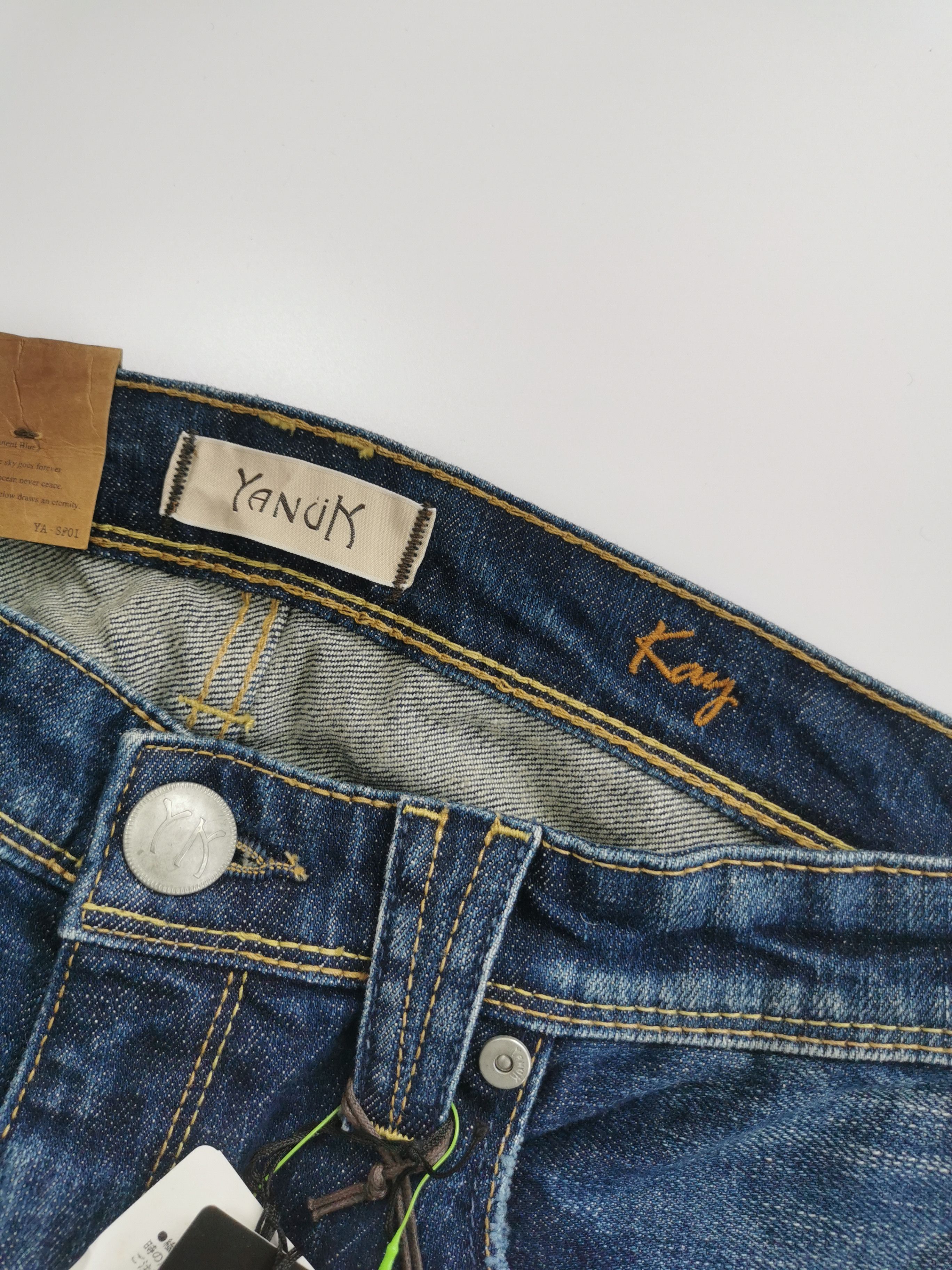 Kapital Yanuk "Dino Rule" Distressed Slim Straight Denim Jeans (NWT) Size US 31 - 12 Thumbnail