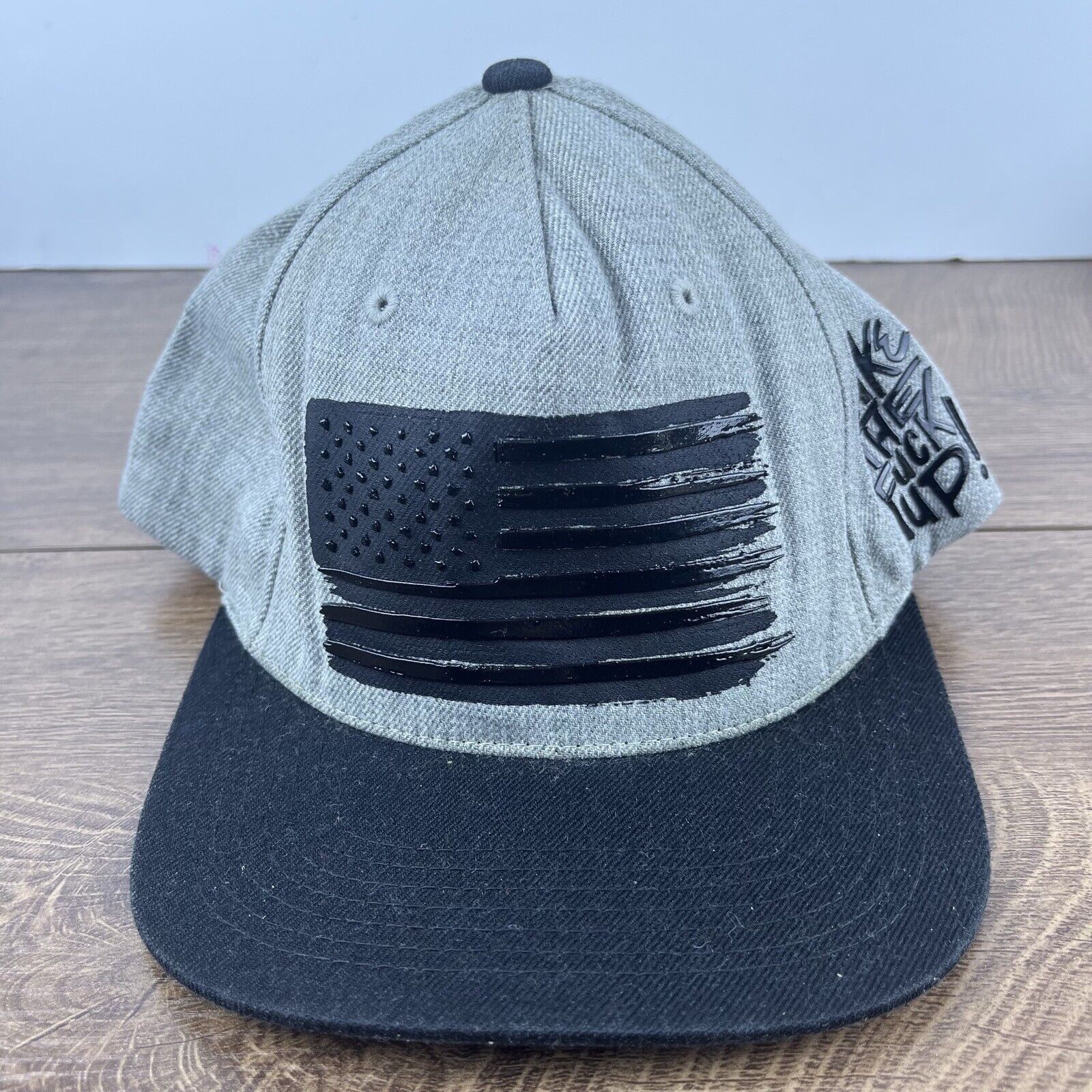 Other Wake the F Up Hat American Flag Snapback Hat Gray Adjustable Size ONE SIZE - 1 Thumbnail