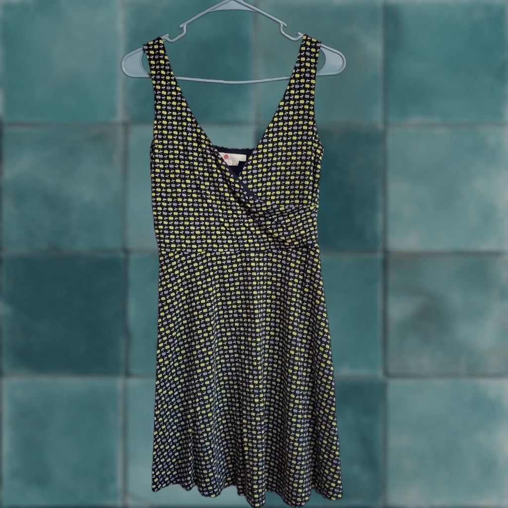 Boden Boden Willa Jersey Dress Womens 8P Blue Apple Print Sleeveless Faux Wrap Casual Size M / US 6-8 / IT 42-44 - 1 Thumbnail