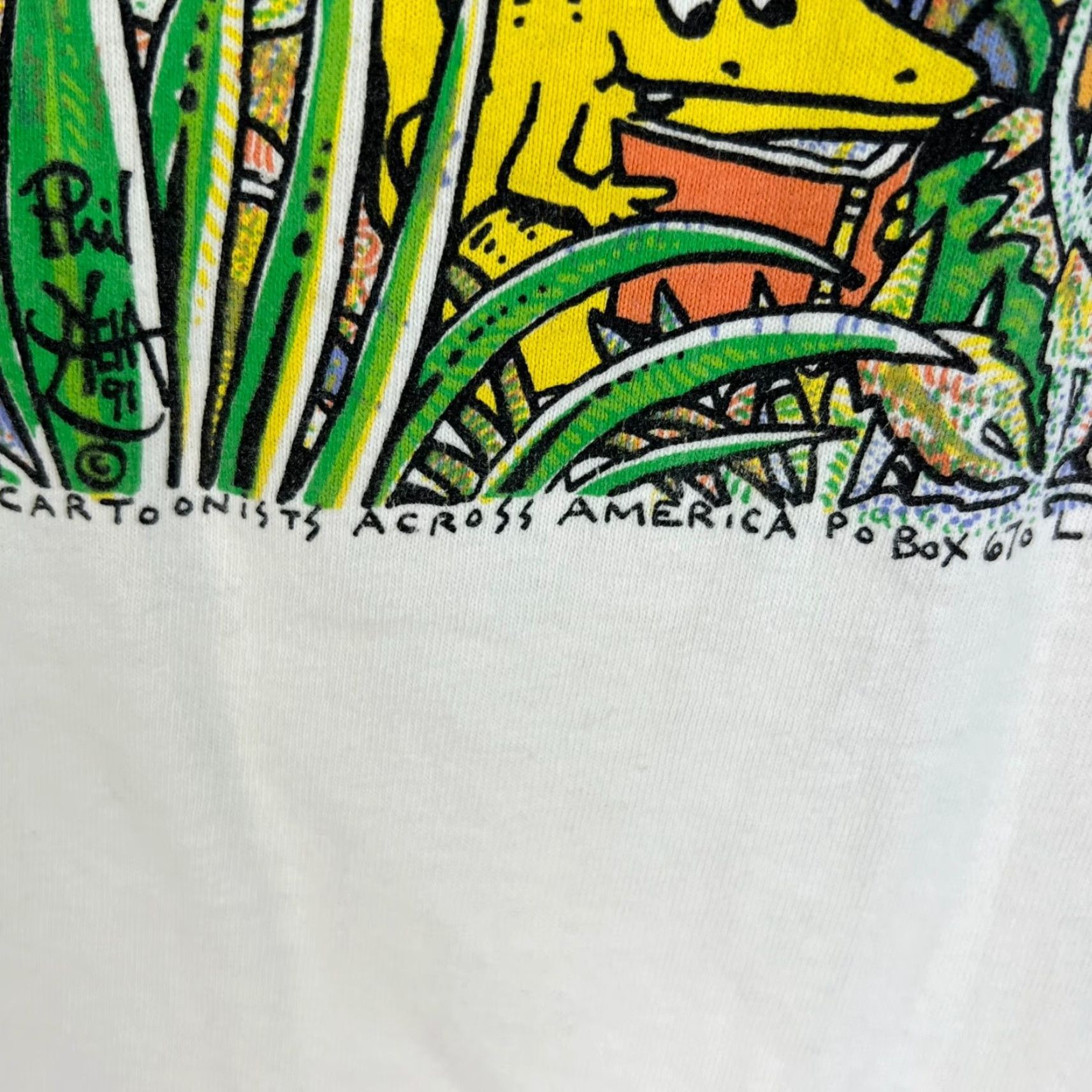 Fruit Of The Loom VINTAGE Fruit of the Loom T-Shirt 90s Mens XL White Graphic Print Crew Neck Short Sleeve 1990s Classic Size US XL / EU 56 / 4 - 3 Thumbnail