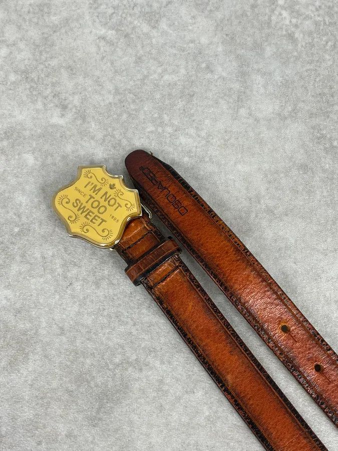 Dsquared2 2000s Dsquared2 Brown Leather I’m not Too Sweet Belt Size ONE SIZE - 3 Thumbnail