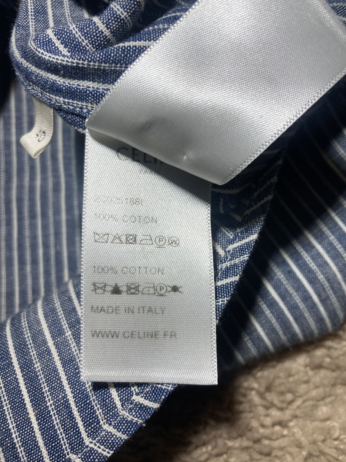 Celine SS20 Celine Hickory Stripe Button Shirt Western Pocket 2020 Size US M / EU 48-50 / 2 - 8 Thumbnail