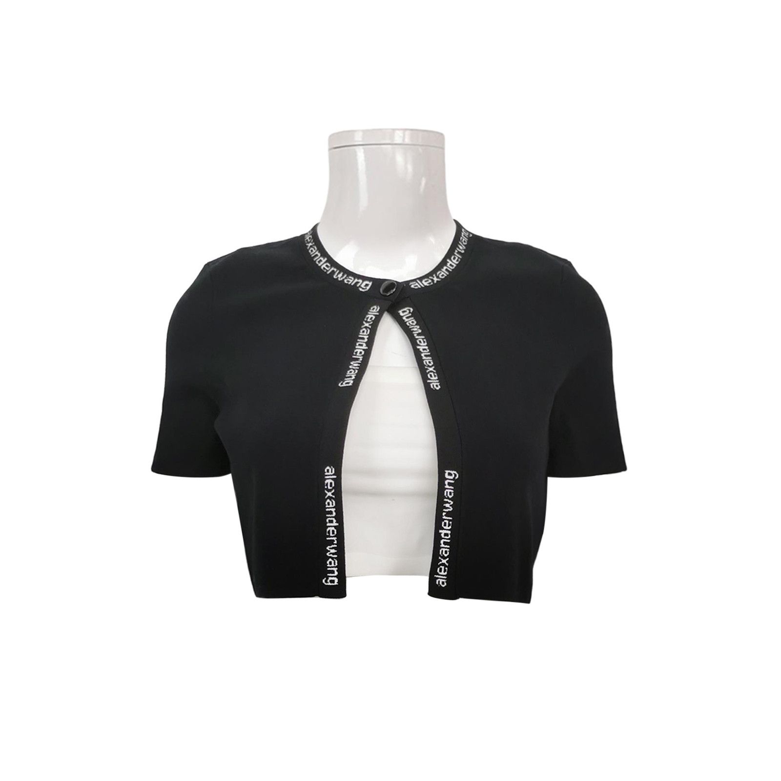Alexander Wang Alexander Wang Logo Trim Knit Top Size S Size S / US 4 / IT 40 - 1 Thumbnail