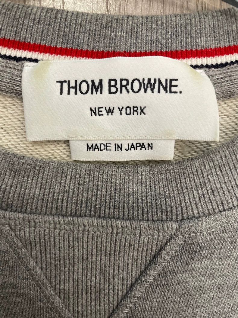 Thom Browne Thom Browne size1 Gray four stripe round neck sweater Size US S / EU 44-46 / 1 - 5 Thumbnail