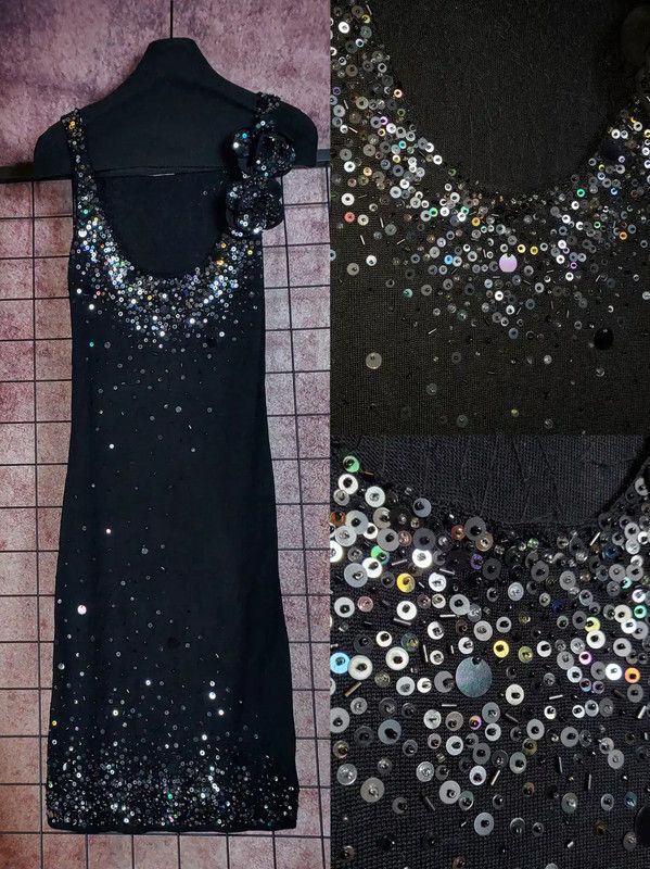 Moschino Moschino Elegant Black Sequin Embellished Dress 0089 Size S / US 4 / IT 40 - 1 Thumbnail