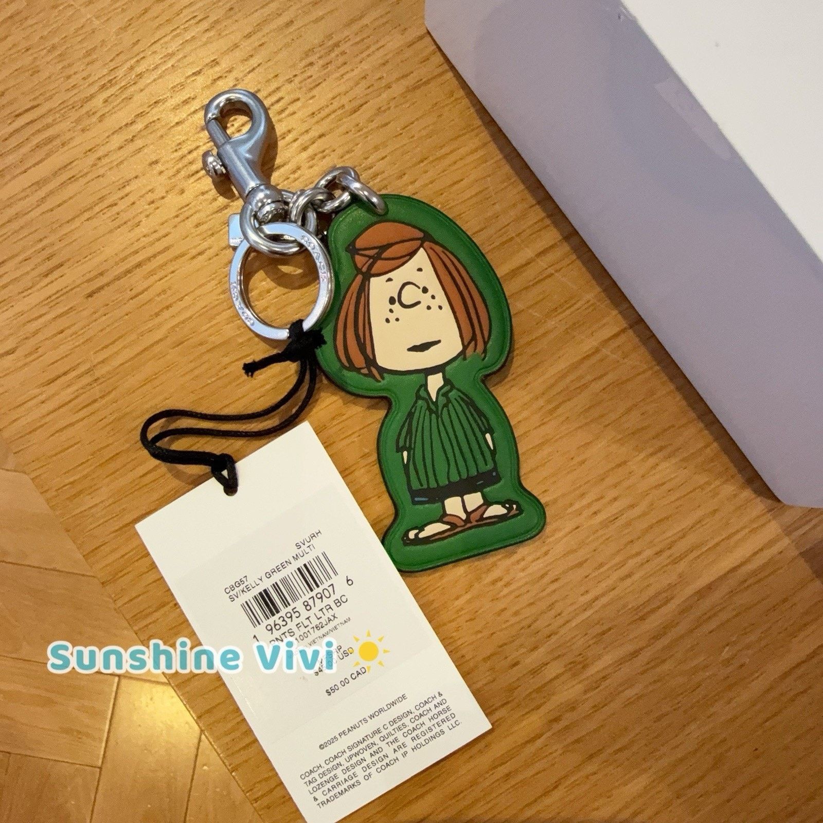 Coach NWT Coach x Peanuts Patty Bag Charm CBG57 Kelly Green Multi Size ONE SIZE - 3 Thumbnail