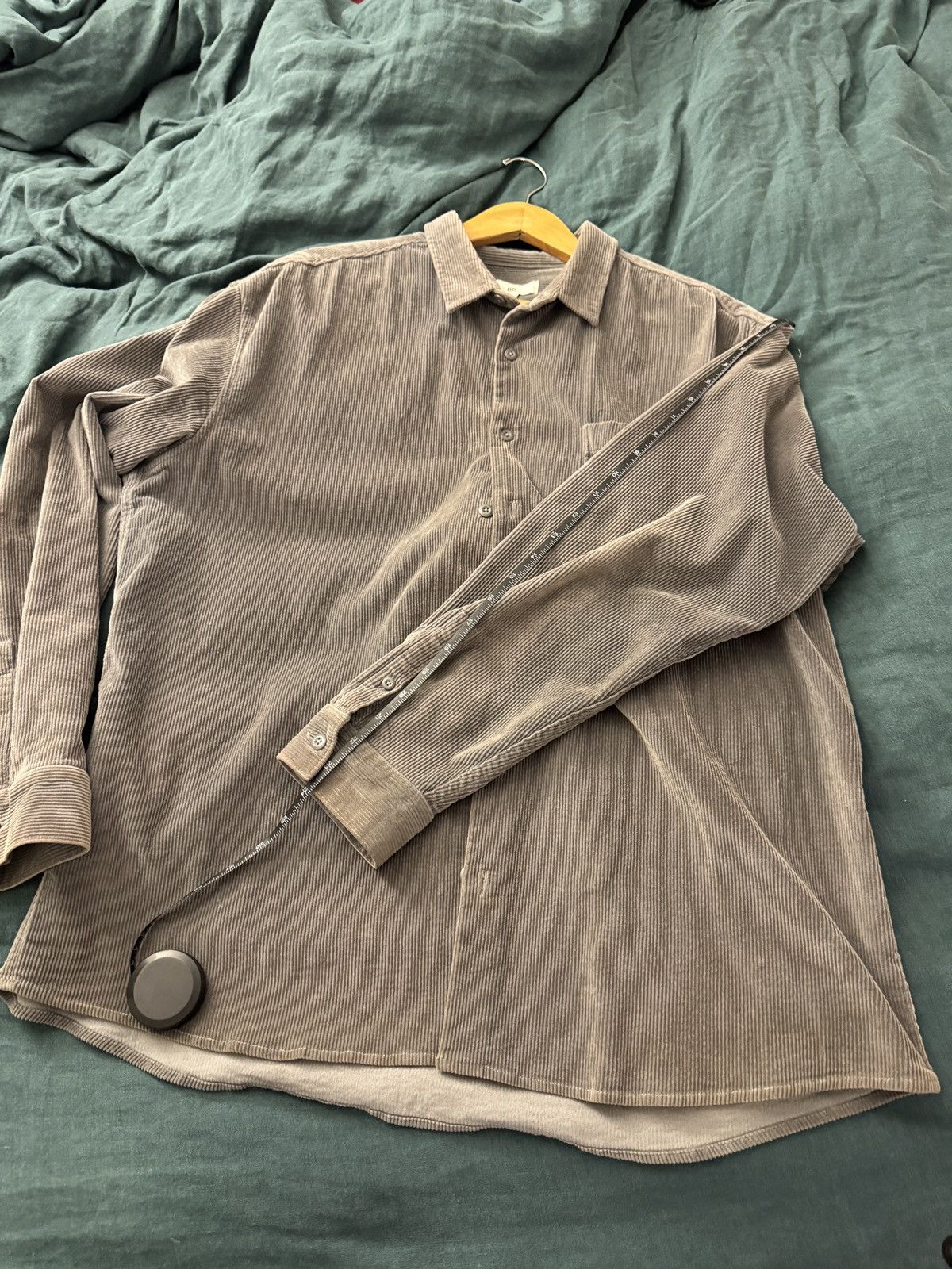 BP. Men's Charcoal Corduroy Button-Down Shirt | Large L | Os fit Size US L / EU 52-54 / 3 - 6 Thumbnail