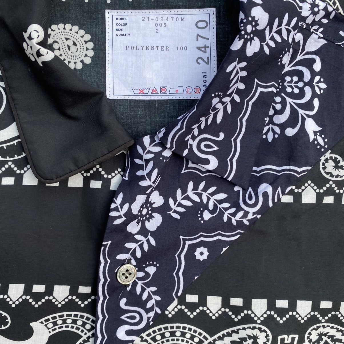 Sacai SS21 Black Paisley Shirt Size US M / EU 48-50 / 2 - 6 Thumbnail