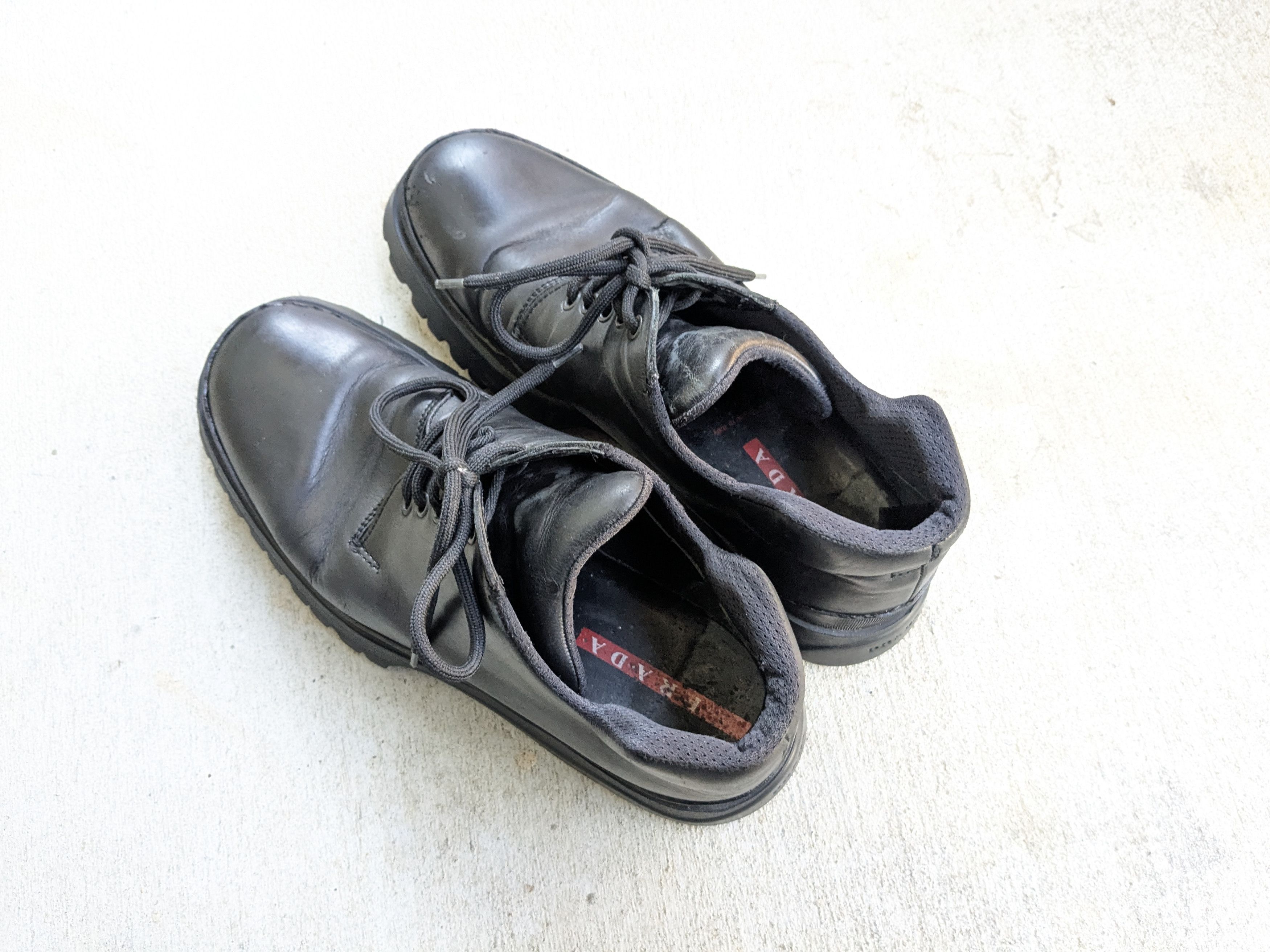 Prada Prada Shoes Black 10 Leather Rubber Chunky Lace Up Y2K Size US 10 / EU 43 - 17 Thumbnail