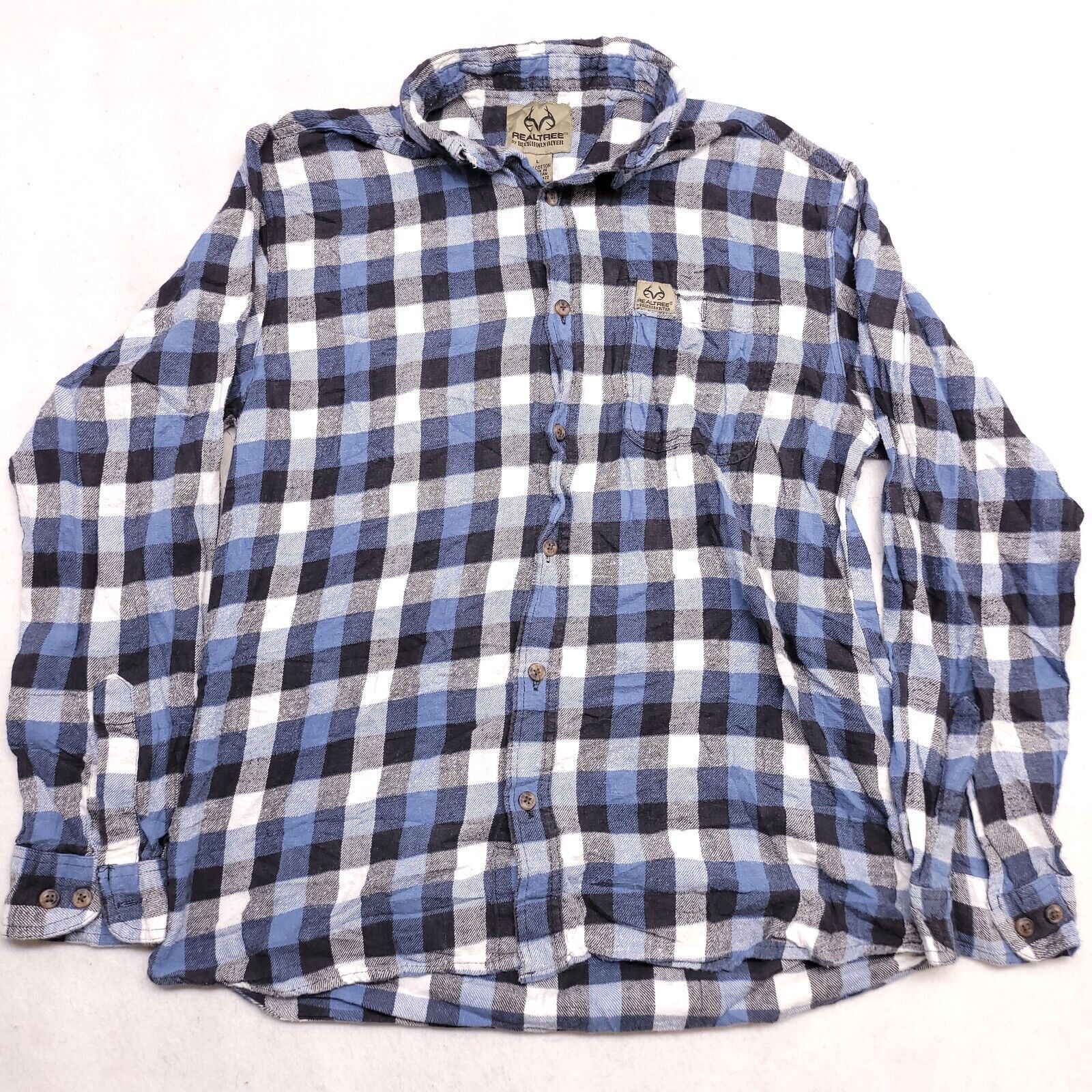 Realtree Realtree Gingham Flannel Shirt Mens Size Large L Blue Black Size US L / EU 52-54 / 3 - 2 Thumbnail