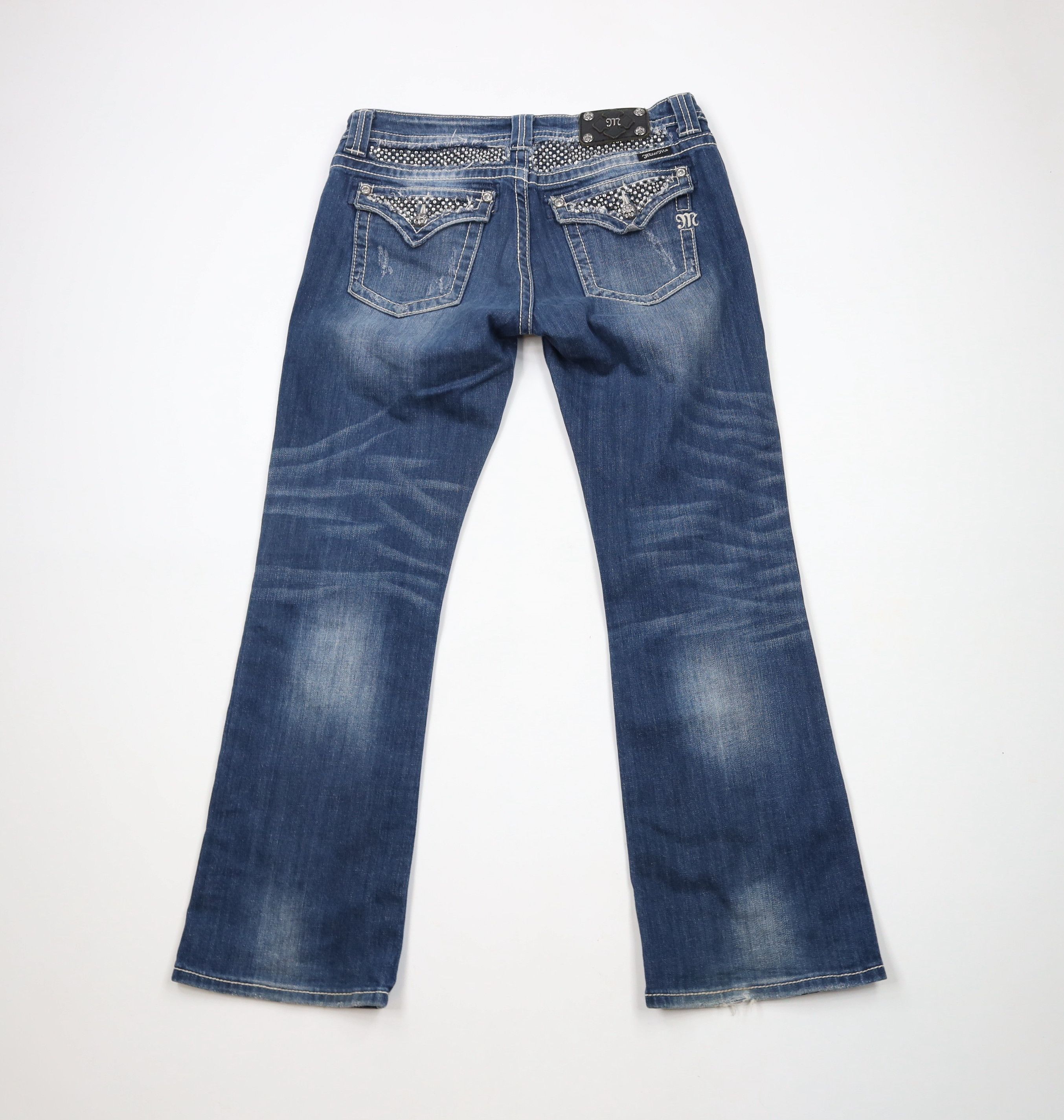 Miss Me × Vintage Miss Me Thick Stitch Jeweled Sequin Easy Boot Leg Jeans Size 30" / US 8 / IT 44 - 9 Thumbnail