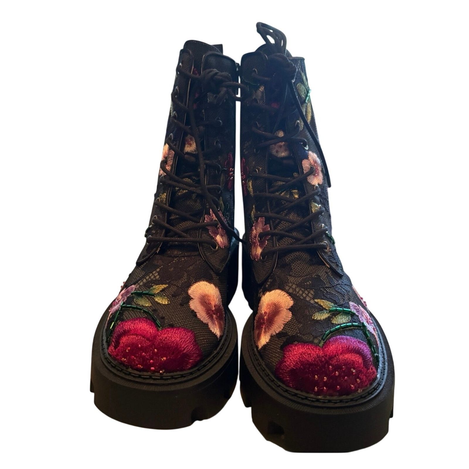 Betsey Johnson BETSEY JOHNSON Polli Beaded Floral Combat Boot Size 10 New Size US 10 / IT 40 - 8 Thumbnail
