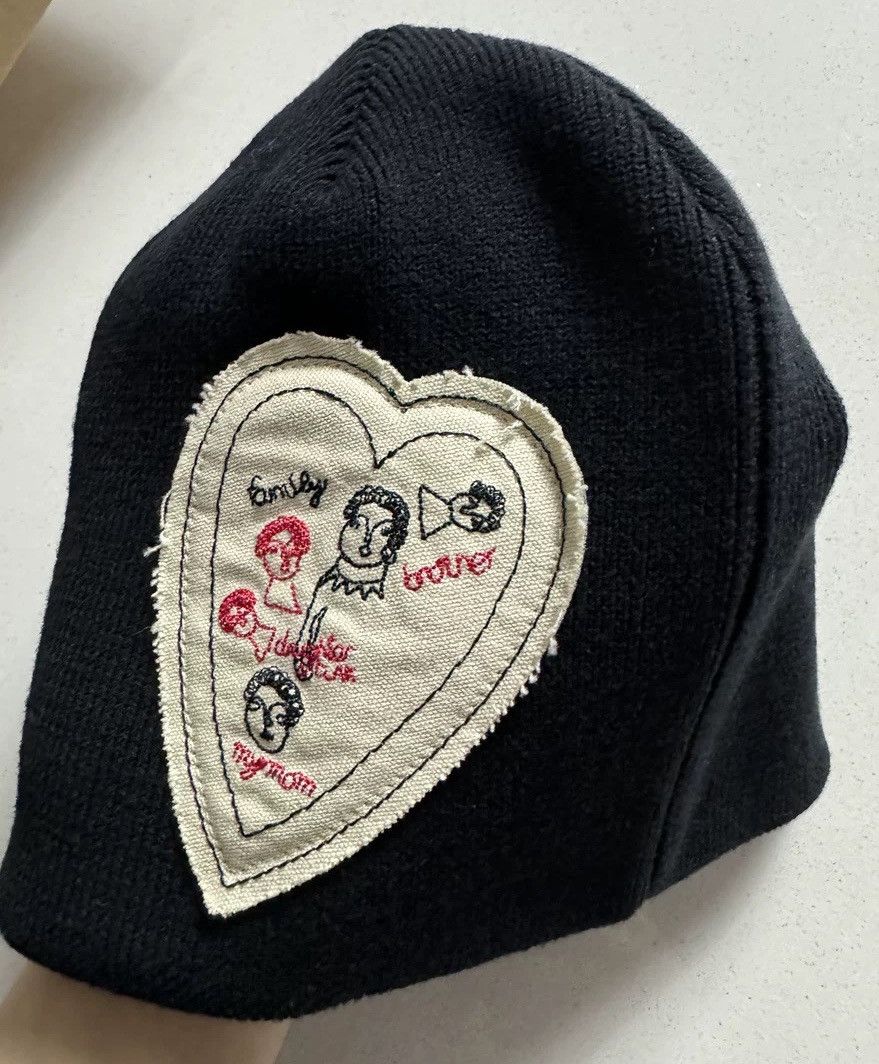 Japanese Brand Outdoor retro y2k family embroidered heart patch beanie hat Size ONE SIZE - 2 Thumbnail