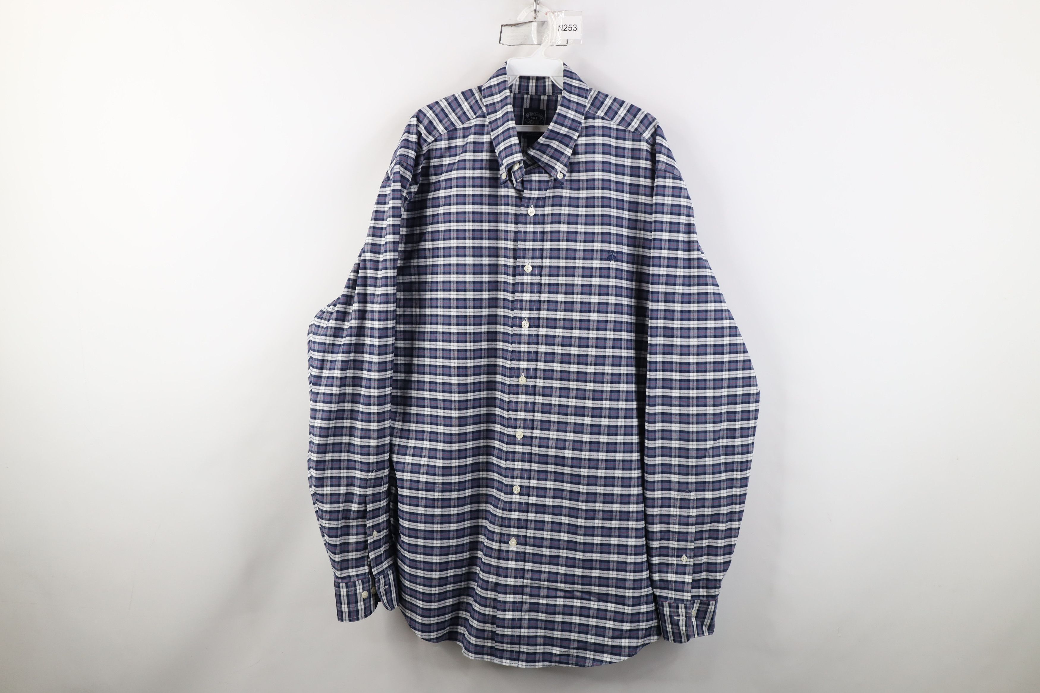 Brooks Brothers Vintage Brooks Brothers Cotton Button Down Shirt Plaid Size US XL / EU 56 / 4 - 1 Thumbnail