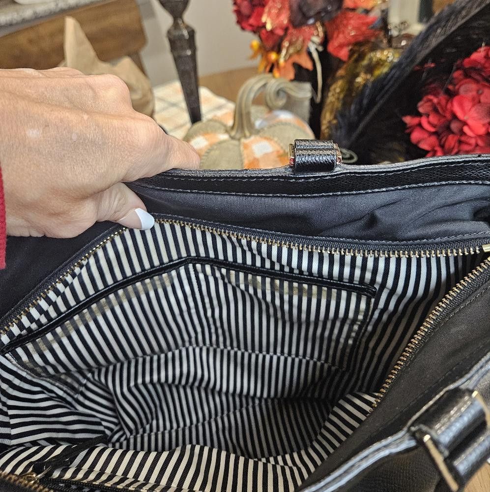 Designer Kate Spade Preloved Stylish Black Leather and Nylon Tote Bag Size ONE SIZE - 5 Thumbnail
