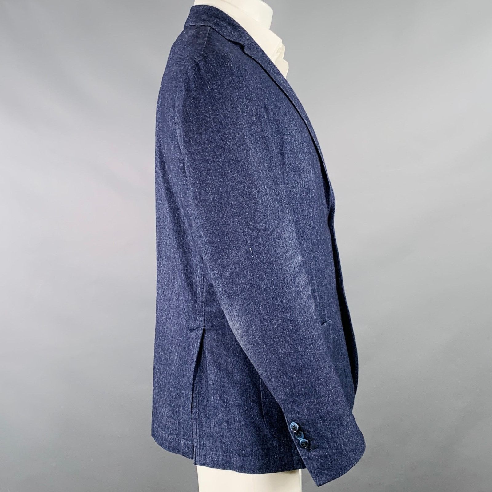 L.B.M. 1911 Size 40 Blue Wool Blend Single Breasted Sport Coat Size 40R - 2 Thumbnail