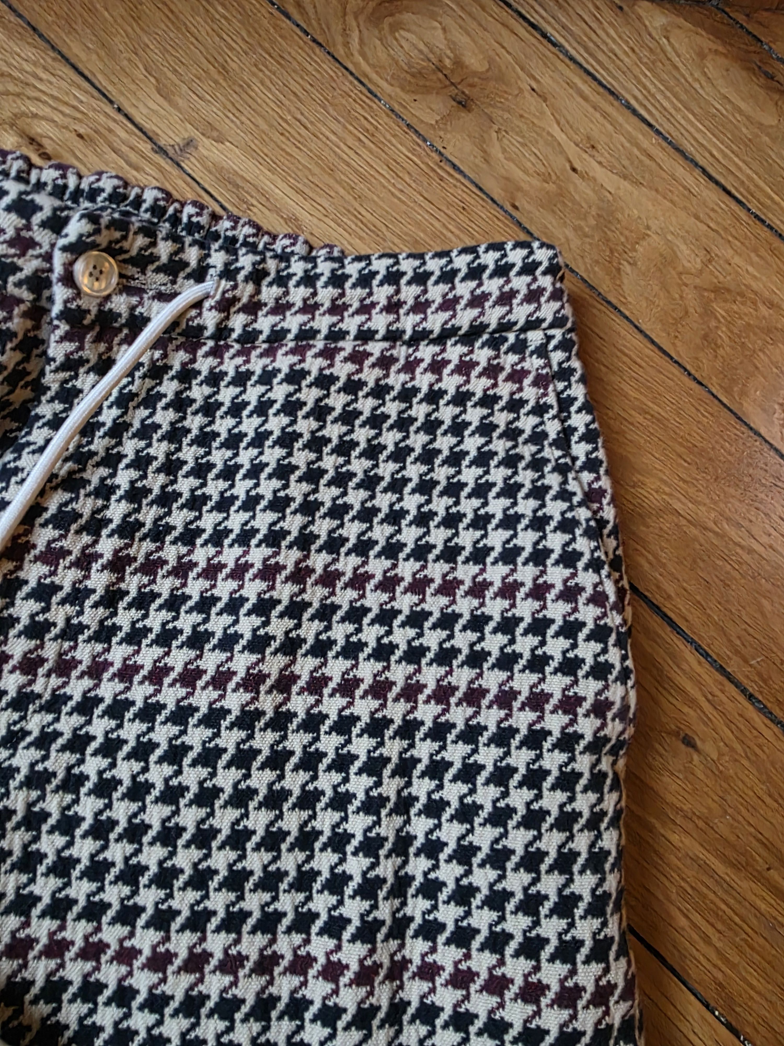 Drole De Monsieur Carrot trousers with houndstooth pattern, size 36 / S Size US 26 / EU 42 - 4 Thumbnail