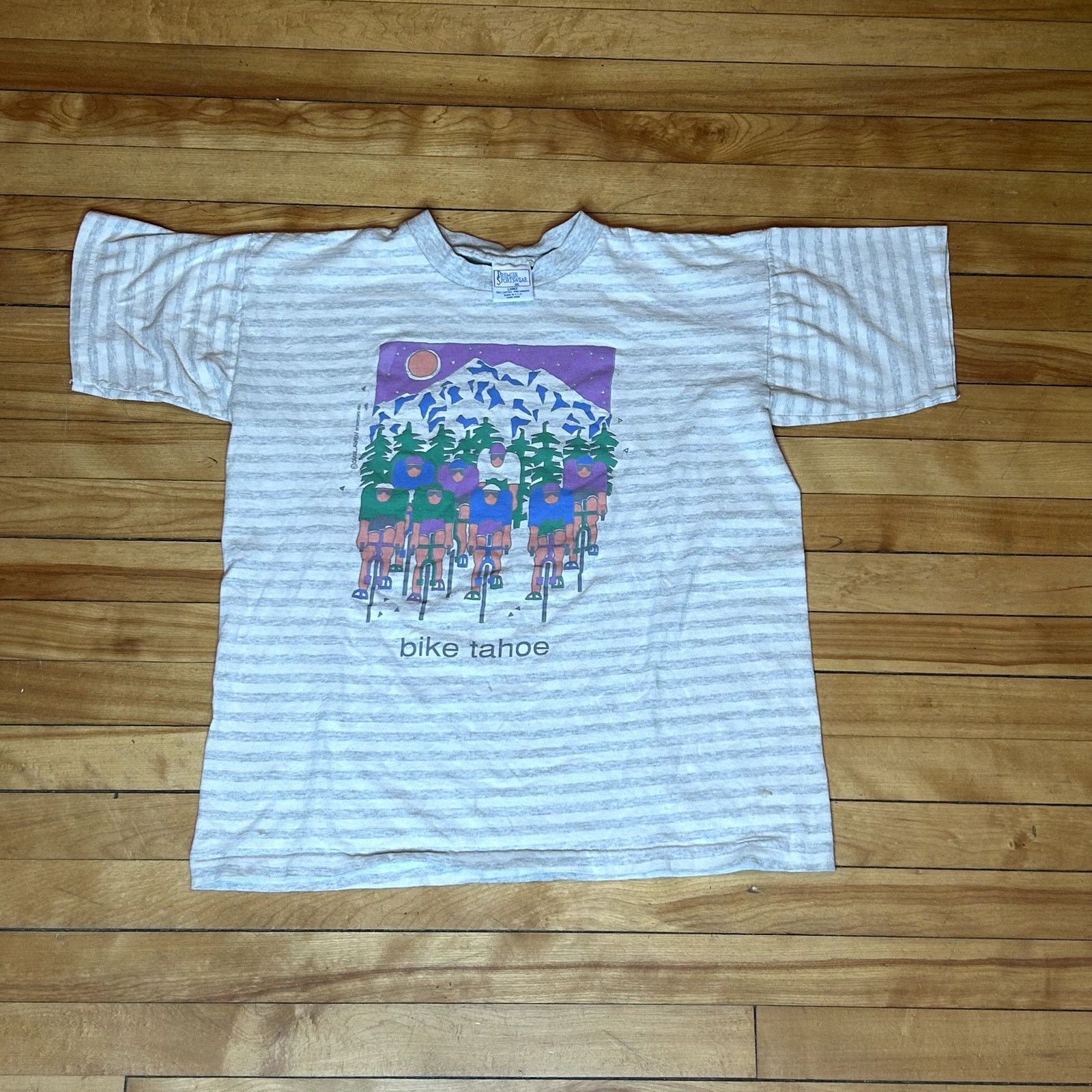 Vintage Vintage 90s Bike Tahoe Single Stitch T-Shirt Large Size US L / EU 52-54 / 3 - 2 Thumbnail