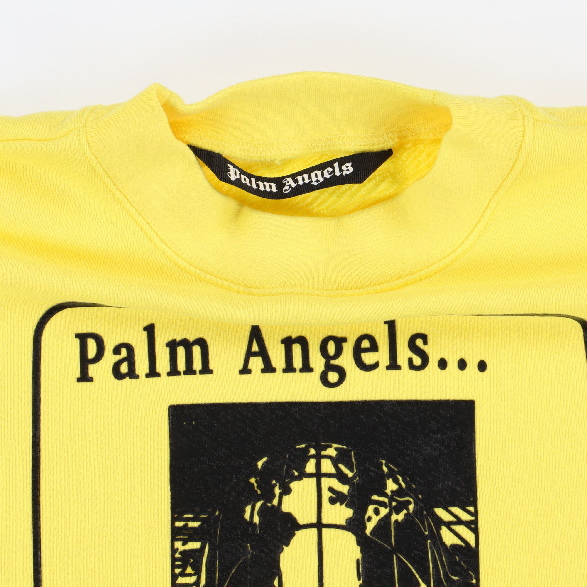 Palm Angels Yellow World In Your Hands Oversized Logo Sweatshirt Size US L / EU 52-54 / 3 - 6 Thumbnail
