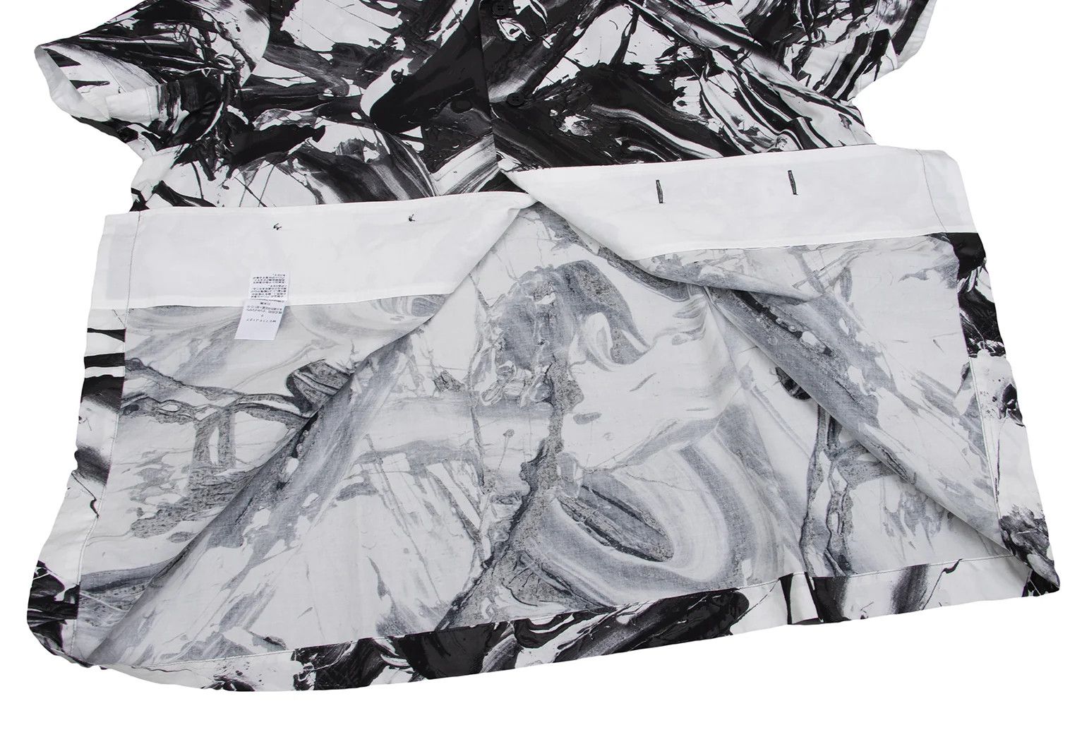 Issey Miyake Cotton Paint Design Short Sleeve Shirt in Black and White Size US S / EU 44-46 / 1 - 7 Thumbnail