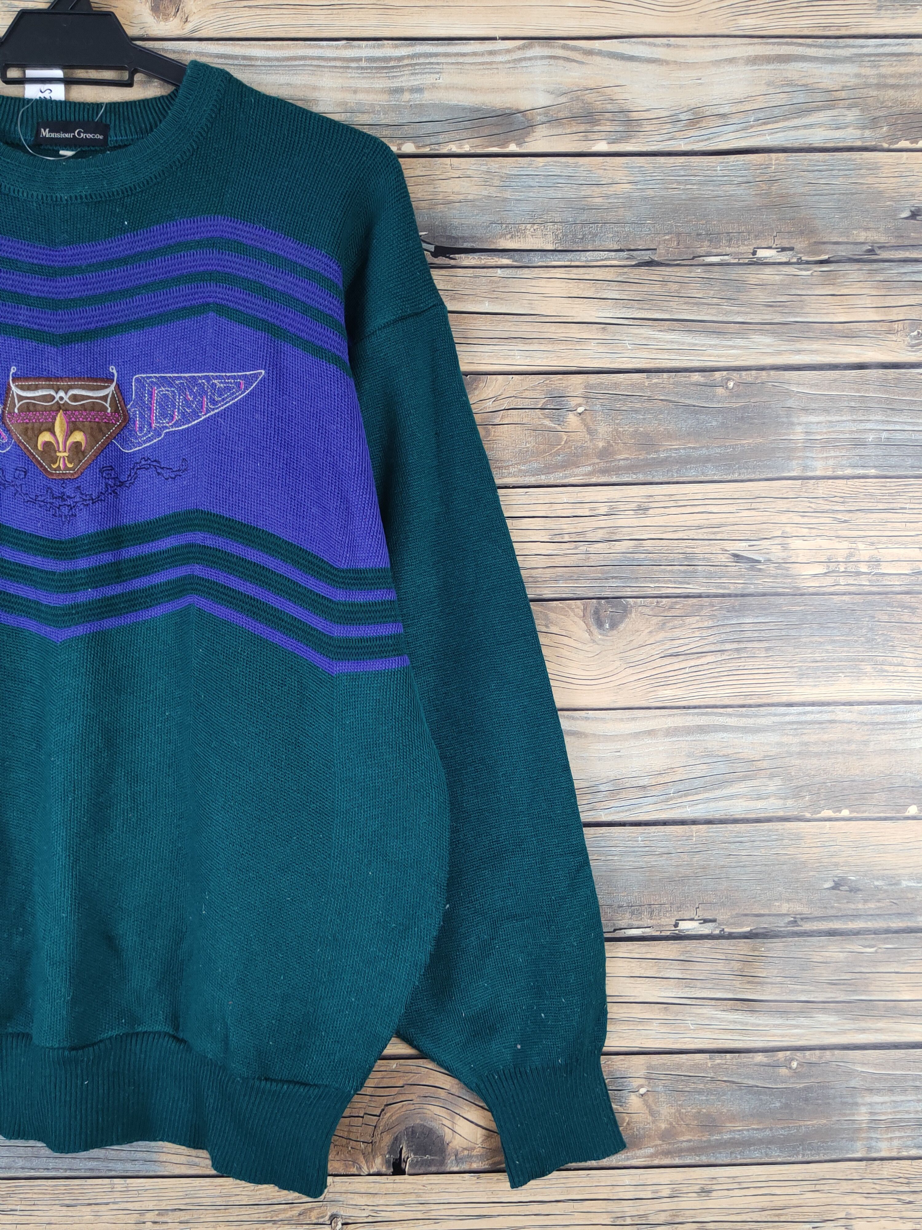 Homespun Knitwear Minsieur Greco Green Knitwear vintage Sweatshirts #W2019 Size US L / EU 52-54 / 3 - 6 Thumbnail
