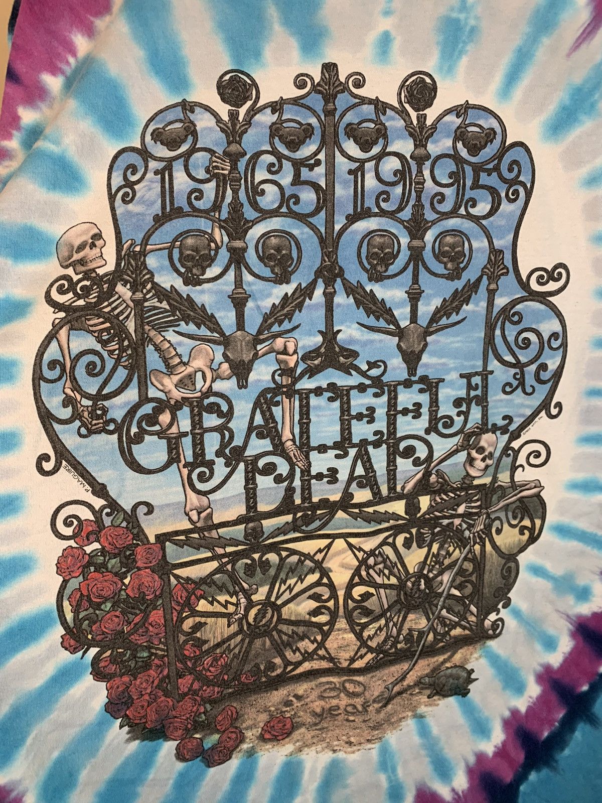 Grateful Dead × Liquid Blue × Vintage *RARE* Vintage 1995 Grateful Dead Bertha Rose Tie-Dye Shirt Size US XXL / EU 58 / 5 - 4 Thumbnail