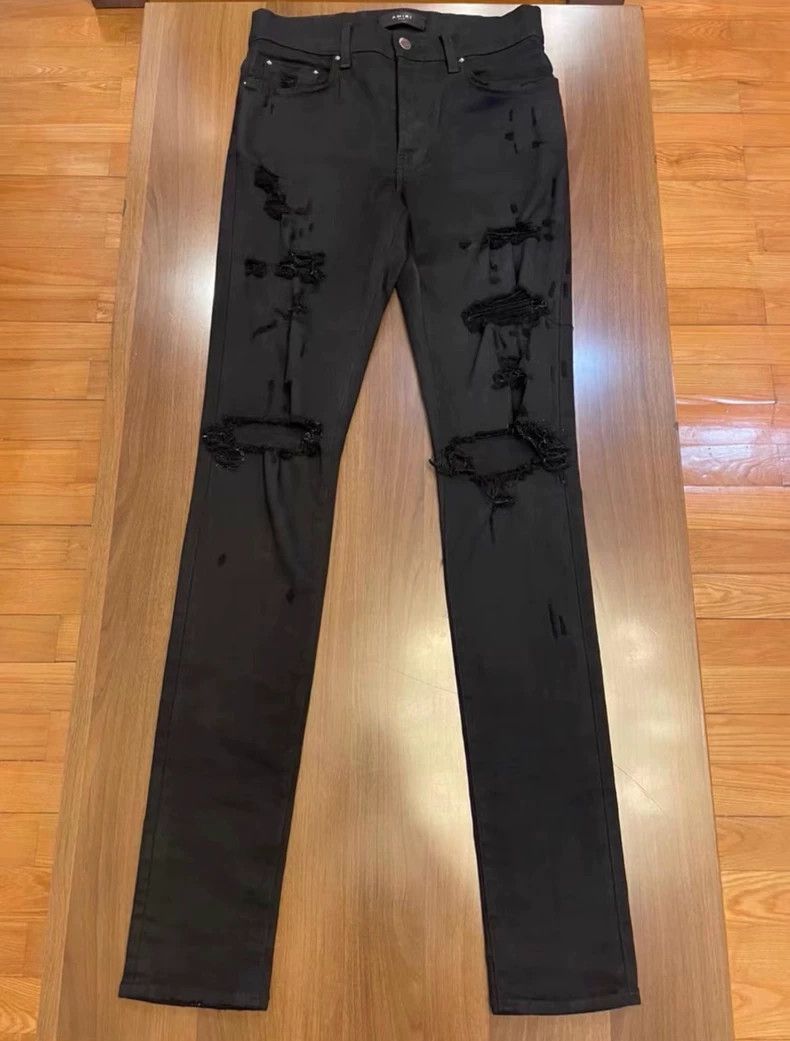 Amiri Amiri Authentic jeans that destroy both knees 2501-Nextarro Size US 29 - 1 Thumbnail