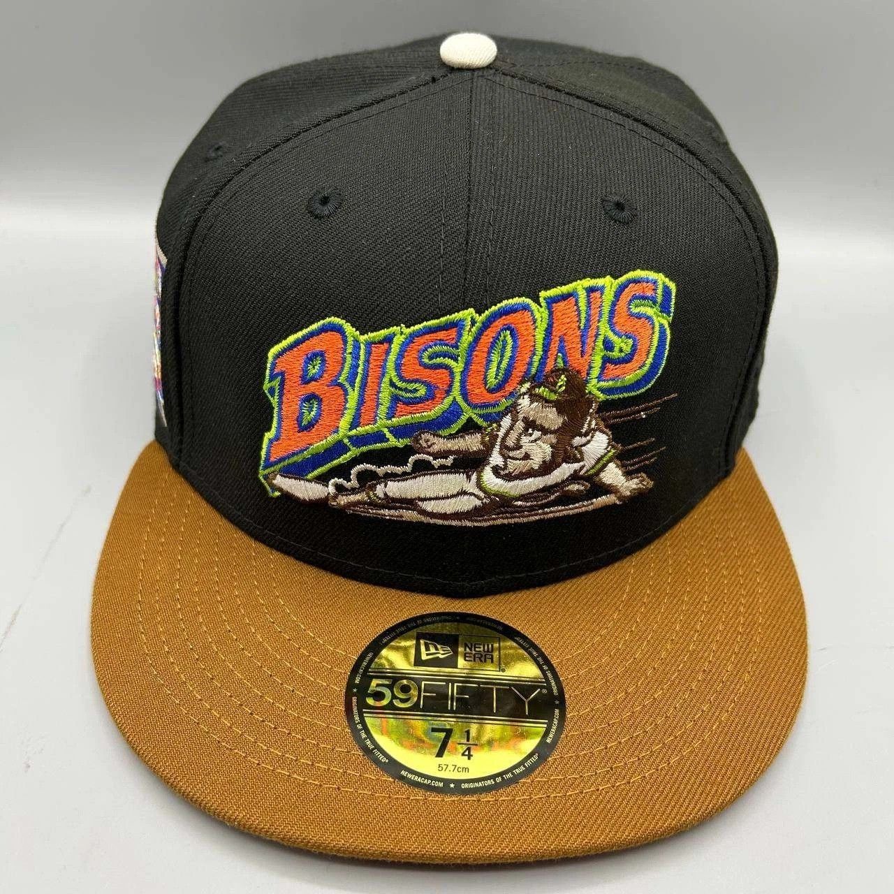 New Era Buffalo Bisons Hat Men 7 1/4 Black Brown MiLB Fitted Cap New Size ONE SIZE - 2 Thumbnail