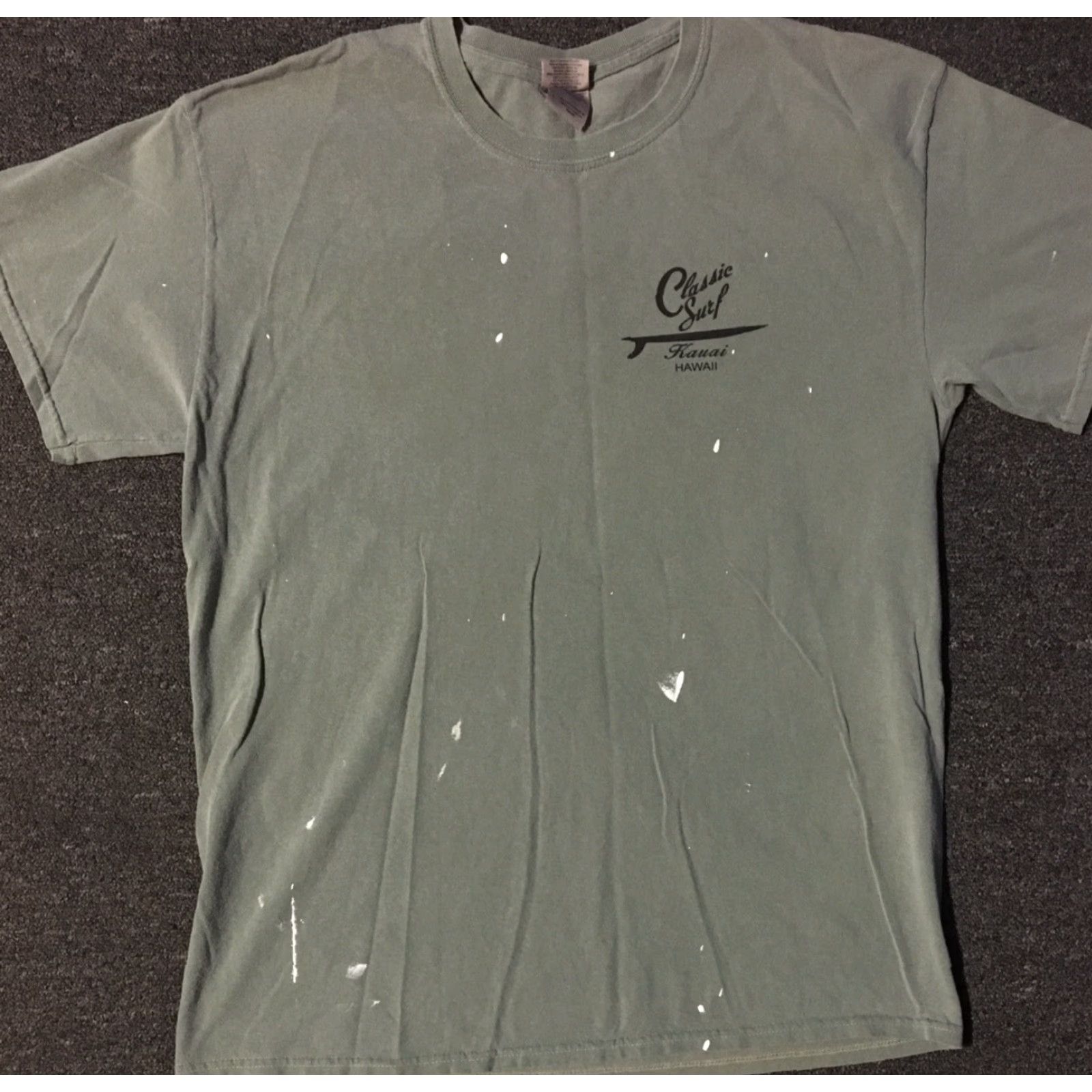 Vintage VINTAGE Kauai T-Shirt Men L Green Classic Surf Hawaii Faded Paint Embroidered 90s Grunge Beach Waves Skate Ocean Hawaii Surf USA Boys Mens Size US L / EU 52-54 / 3 - 2 Thumbnail